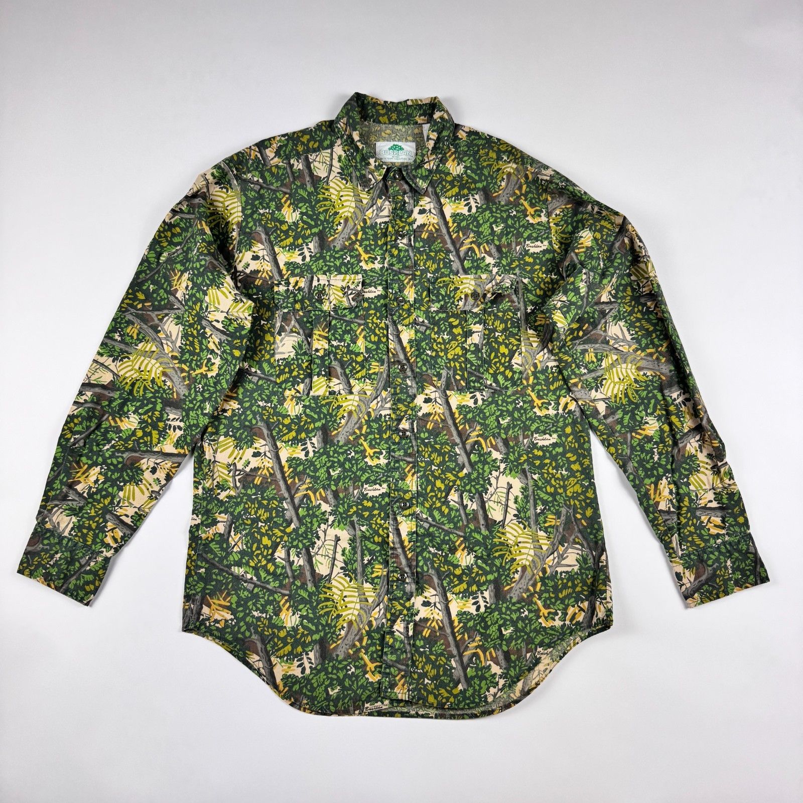 Vintage Vtg Bushlan Camo Hunting Shirt L Made in USA Tactical 90s Size US L / EU 52-54 / 3 - 1 Thumbnail