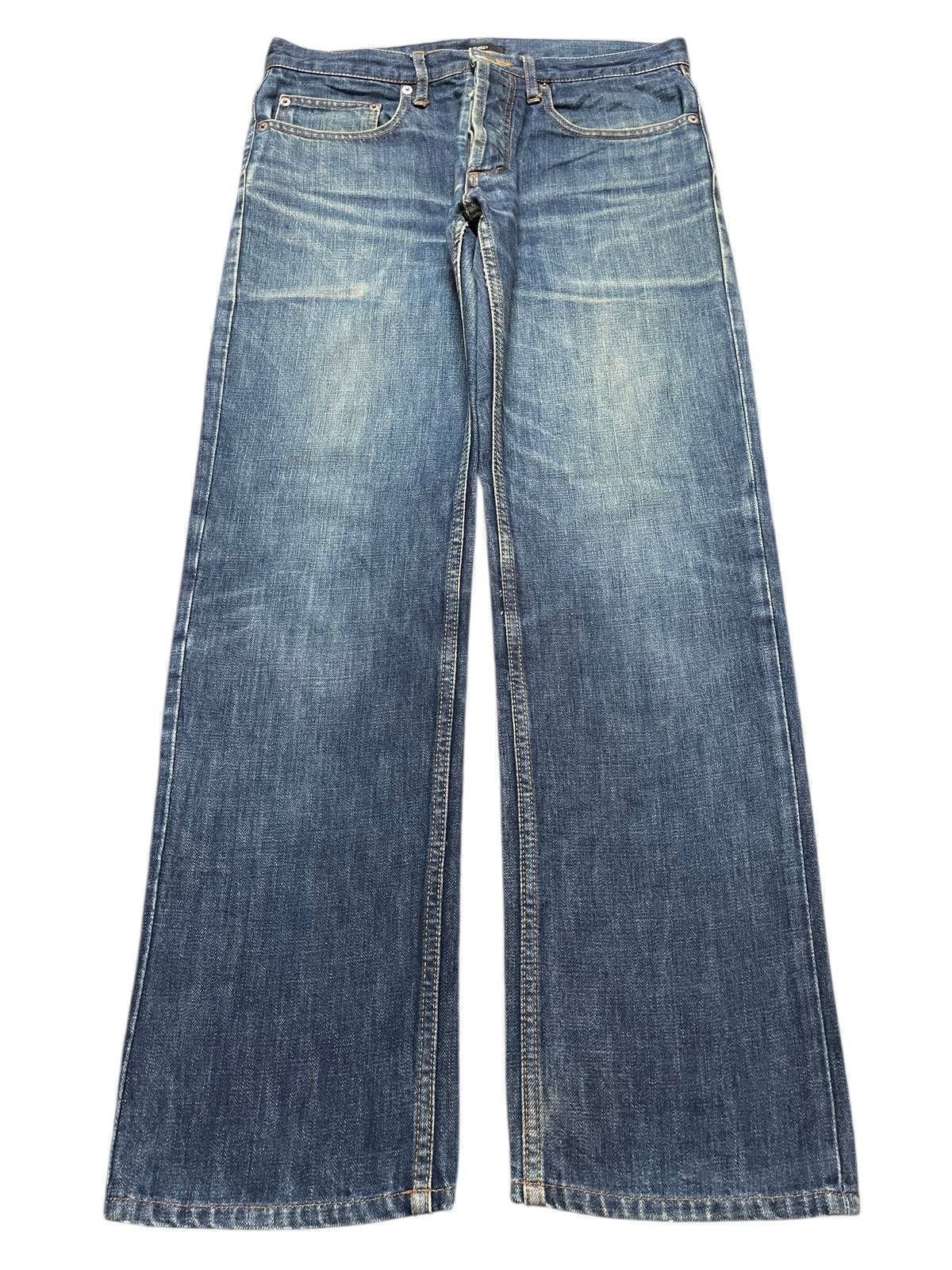 Yohji Yamamoto Vintage Ined By Yohji Yamamoto Faded Wash Whiskers Loose Fit Size US 31 - 1 Thumbnail