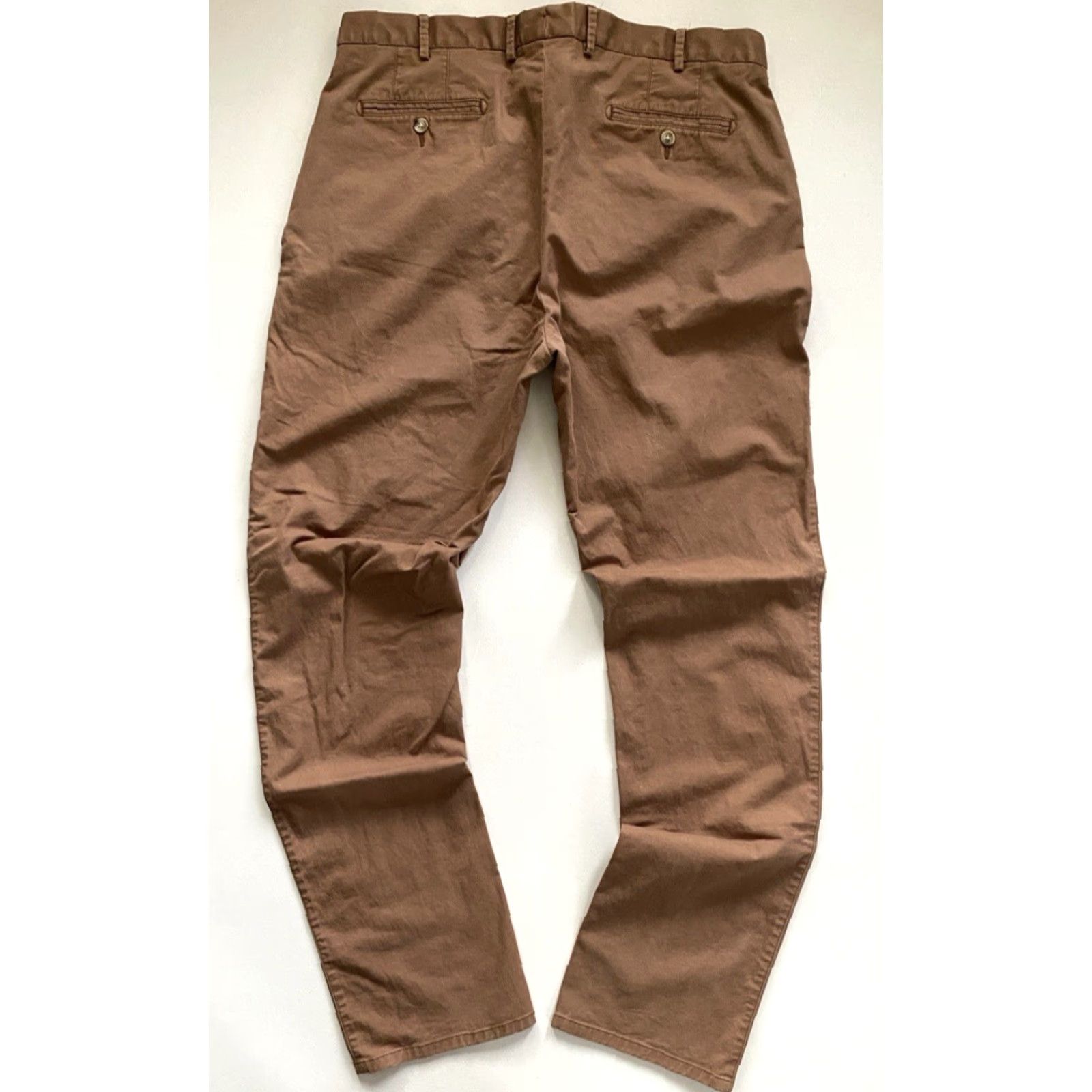 Peter Millar Peter Millar Men's Flat Front Pants Sz 38x35 Twill Chino Brown Cotton Blend Regular Inseam 35in 97% Pima Cotton 3% Spandex Shorts? Size US 38 / EU 54 - 2 Thumbnail