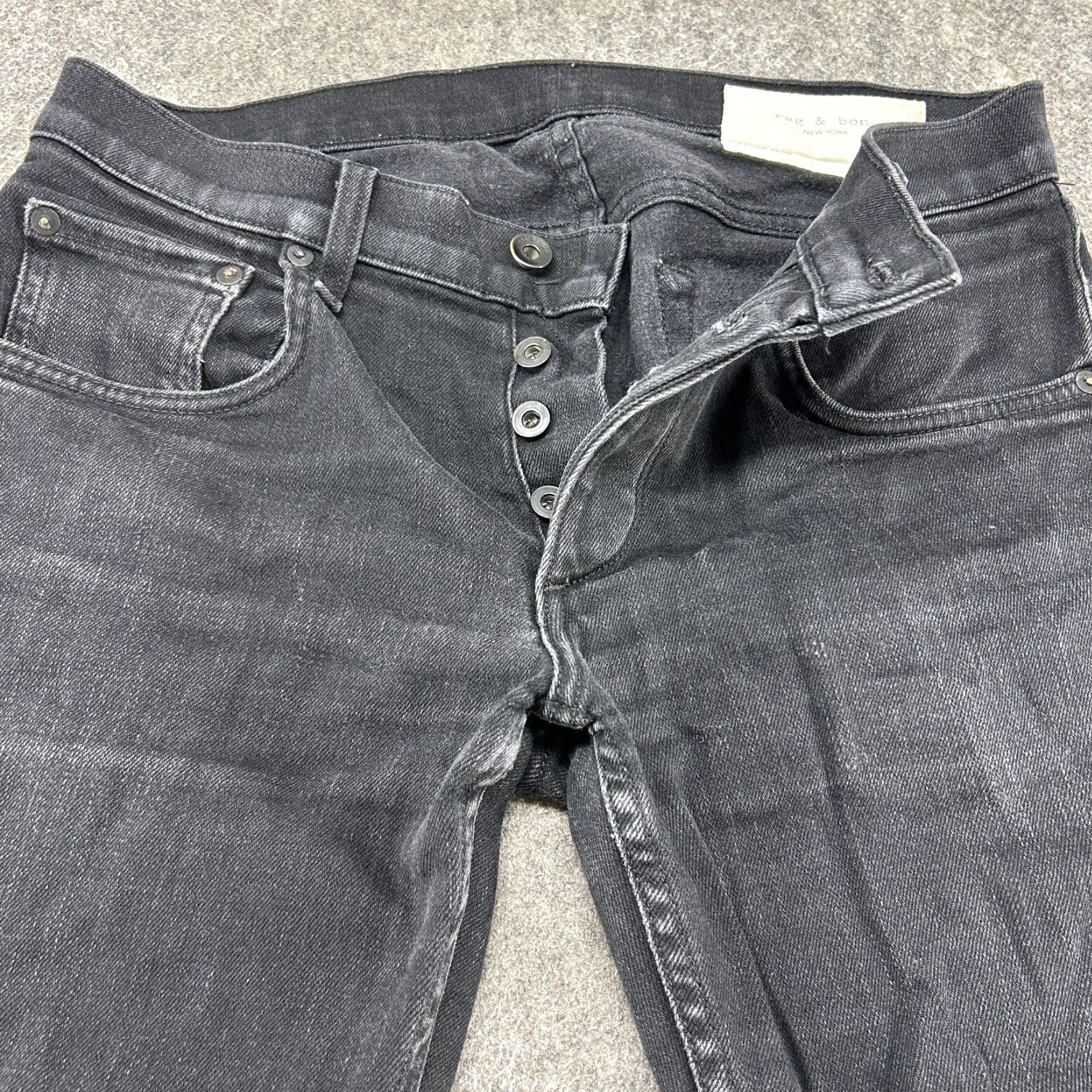 Rag & Bone Rag & Bone Jeans Slim Denim Black 30x34 Mens Regular Inseam 34 Ankle Slim Fit Dark Wash Cotton Blend Stretch Size US 30 / EU 46 - 2 Thumbnail