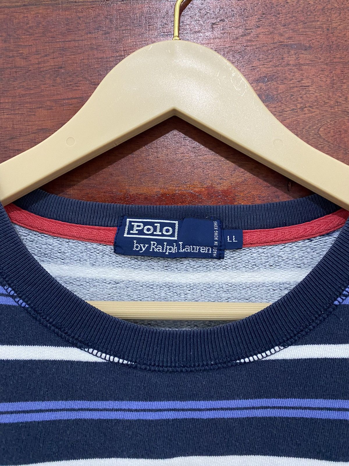 Polo Ralph Lauren × Ralph Lauren × Ralph Lauren Sport Vtg 90's Polo Ralph Lauren Stripe Kurt Cobain Sweatshirt Size US L / EU 52-54 / 3 - 4 Thumbnail