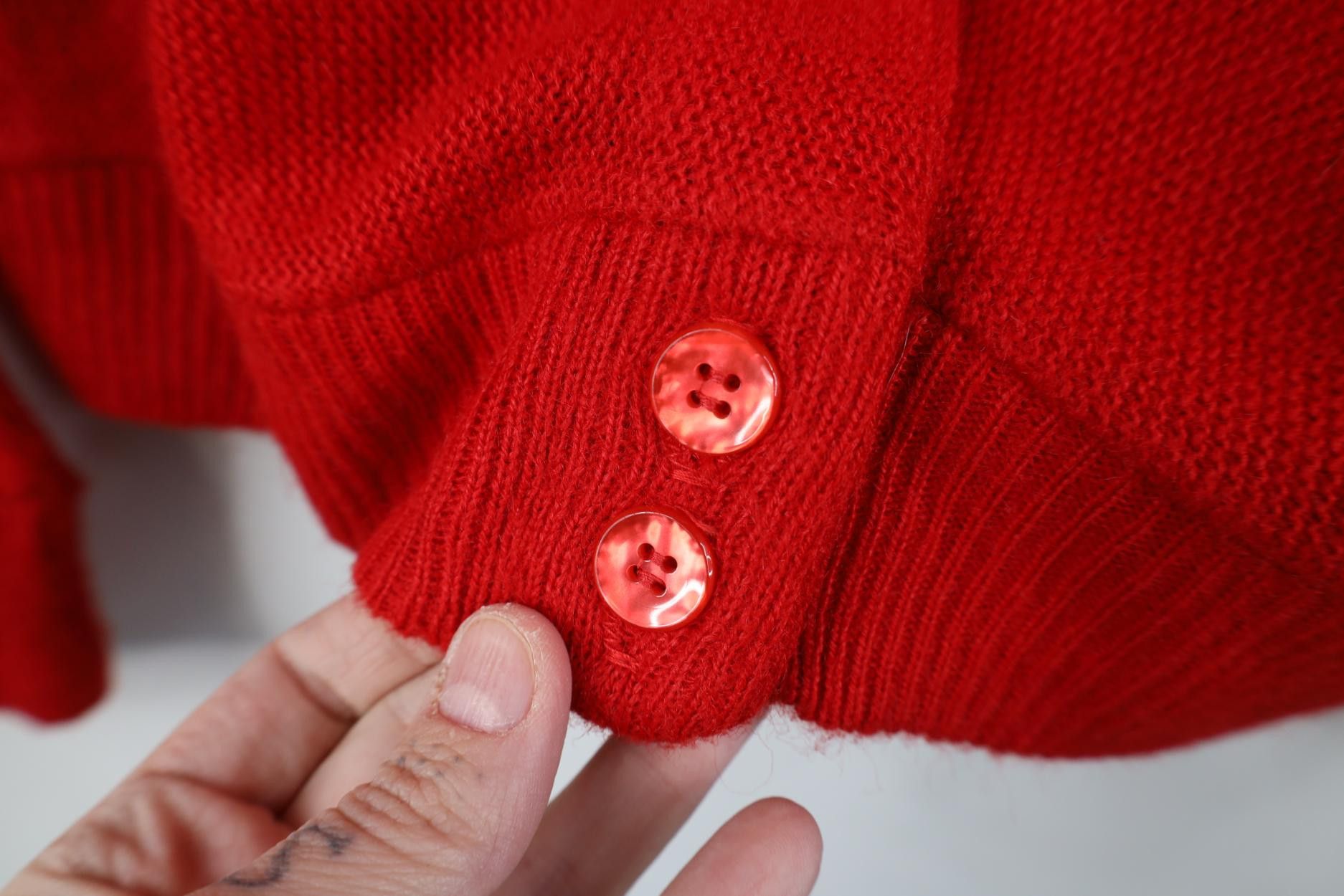 Vintage Vintage 70s Streetwear Knit Cardigan Sweater Red Acrylic USA Size M / US 6-8 / IT 42-44 - 4 Thumbnail