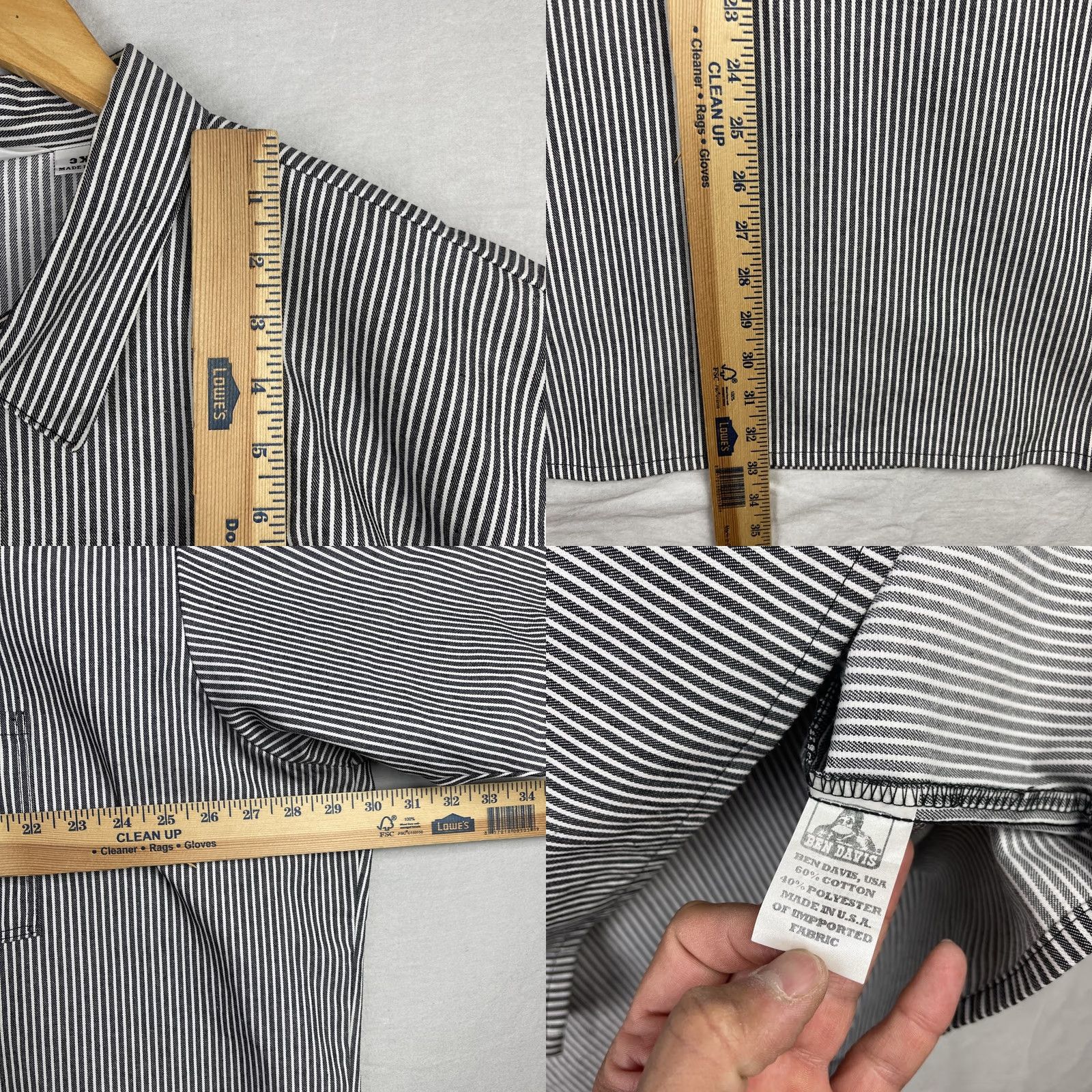 Ben Davis VINTAGE Ben Davis Shirt Mens 3XL Hickory Striped Work Pockets Half Zip Made In USA White USA Striped 3XL Ben Davis Shirt Mens Vintage Women's/Mens? Size US XXL / EU 58 / 5 - 8 Thumbnail