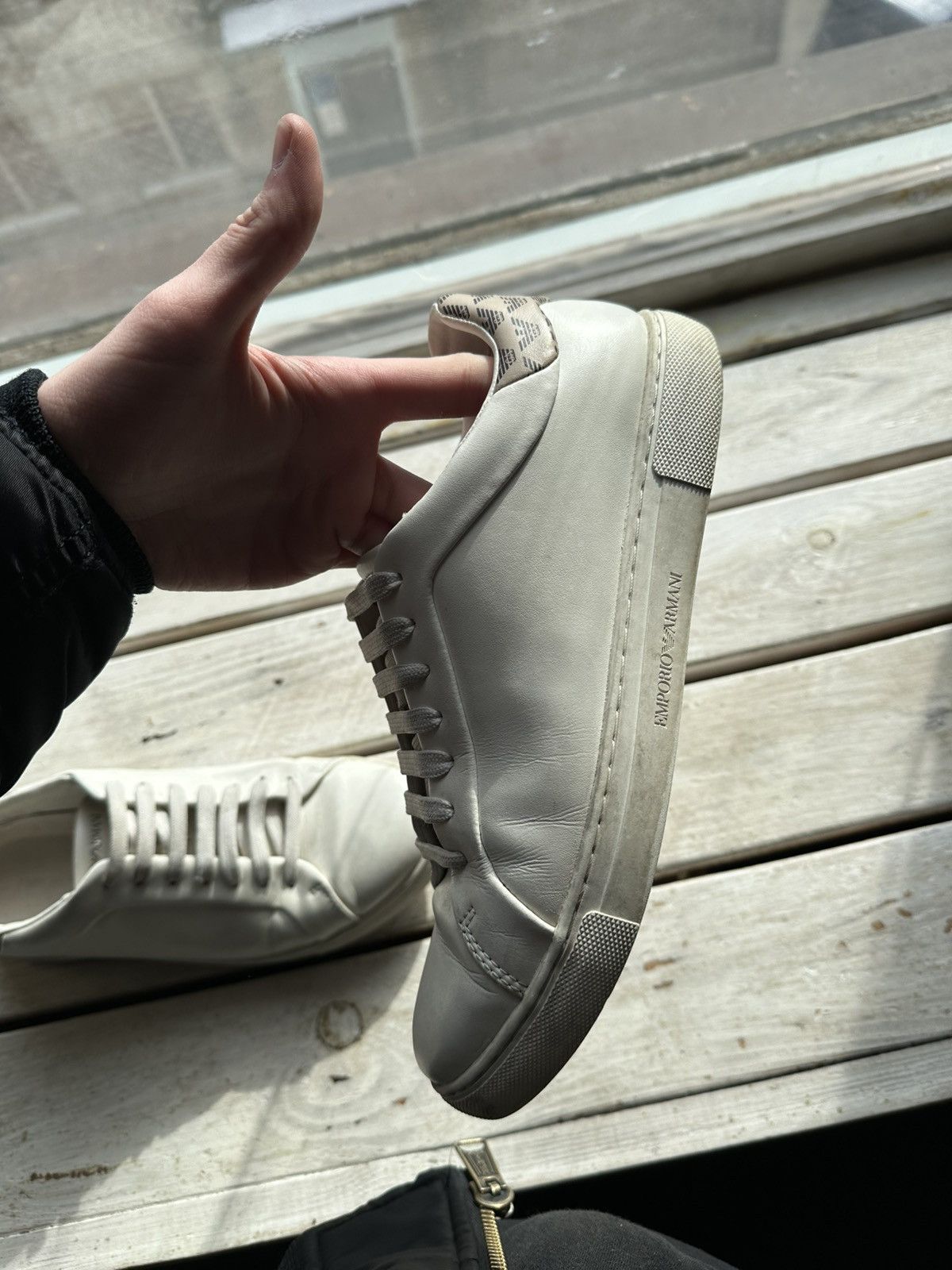 Designer × Emporio Armani × Giorgio Armani 🚨ARMANI WHITE SHOES MINIMALISM SNEAKERS MONOGRAM LUXURY Size US 6 / EU 39 - 9 Thumbnail