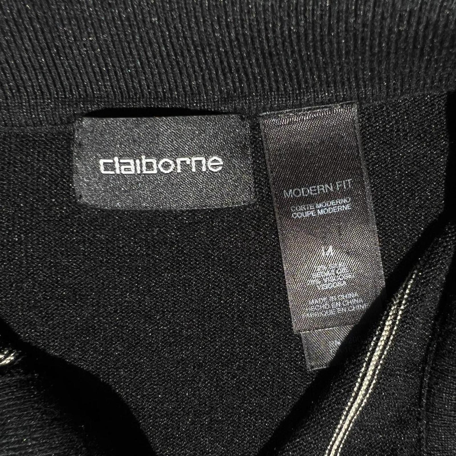Liz Claiborne Y2K Black Silk Diagonal Varied Stripe Casual Shirt Size US M / EU 48-50 / 2 - 3 Thumbnail