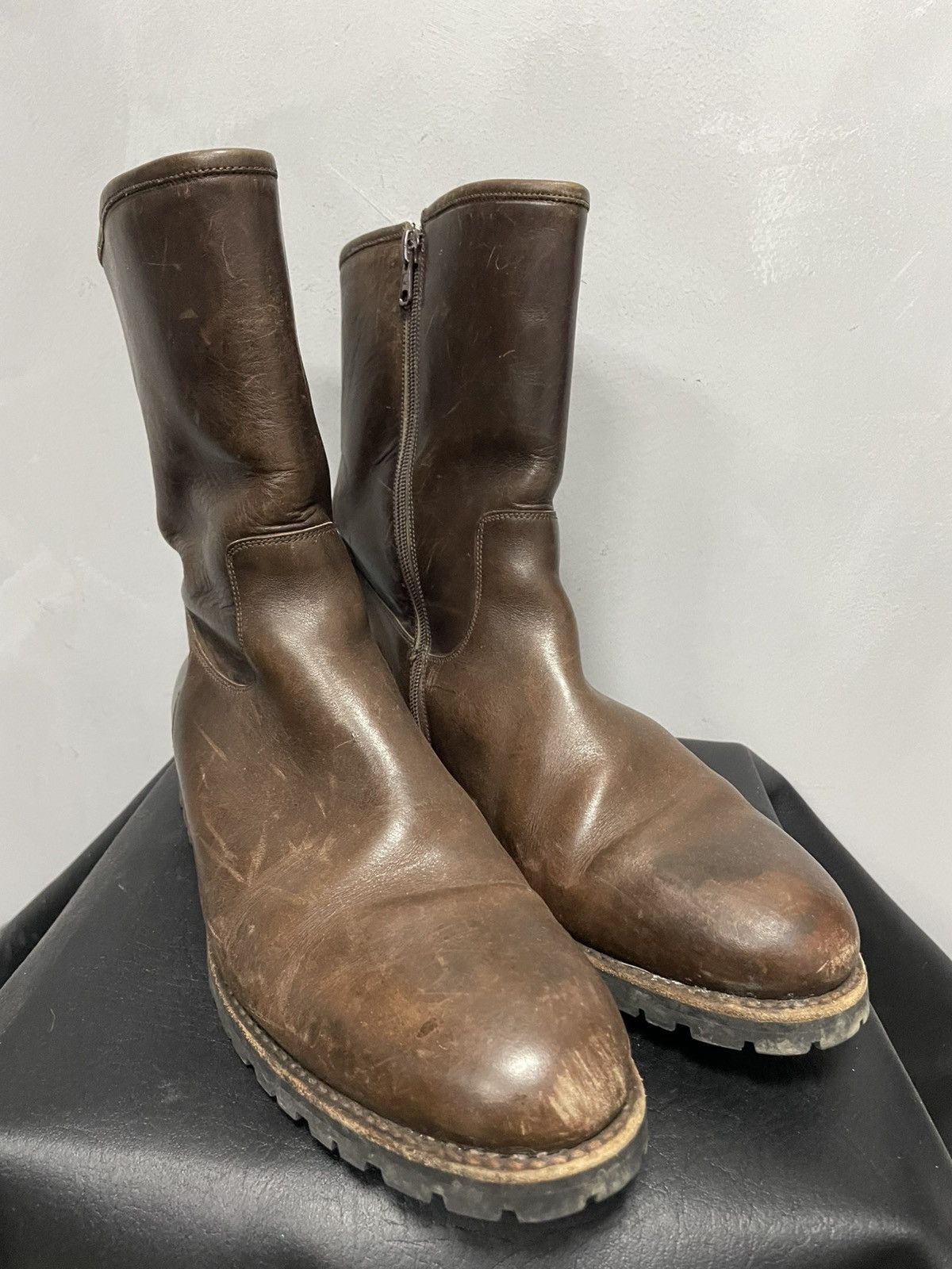 A.S.98 Guidi style leather boots winter wear avant garde style 90s Size US 12 / EU 45 - 3 Thumbnail
