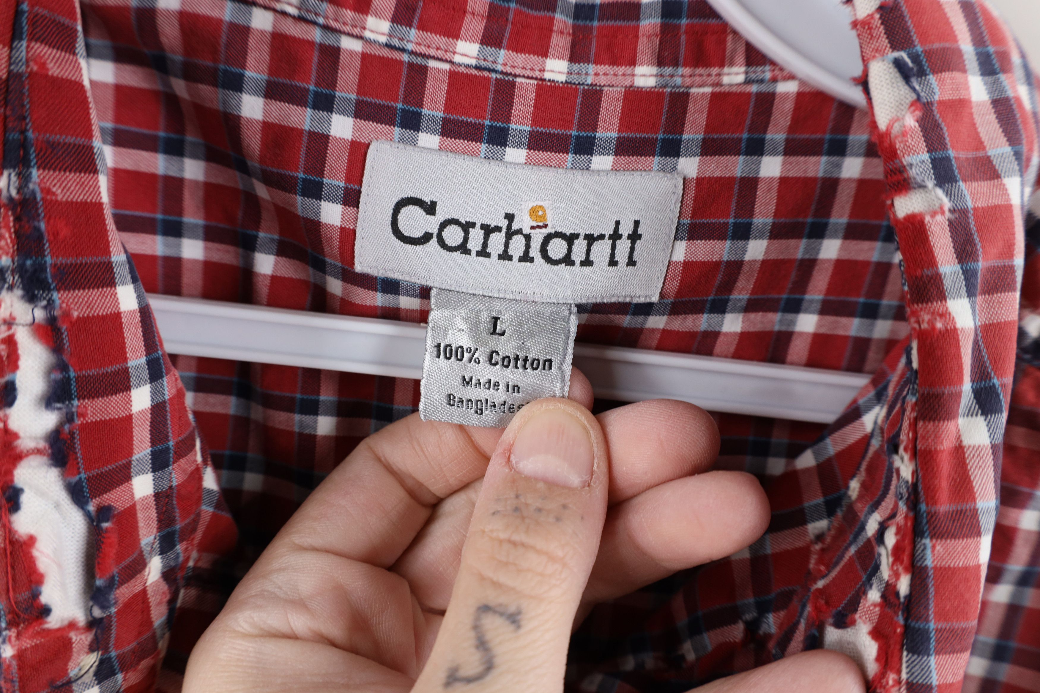 Carhartt × Vintage Vintage Carhartt Spell Out Short Sleeve Button Down Shirt Size US L / EU 52-54 / 3 - 11 Thumbnail