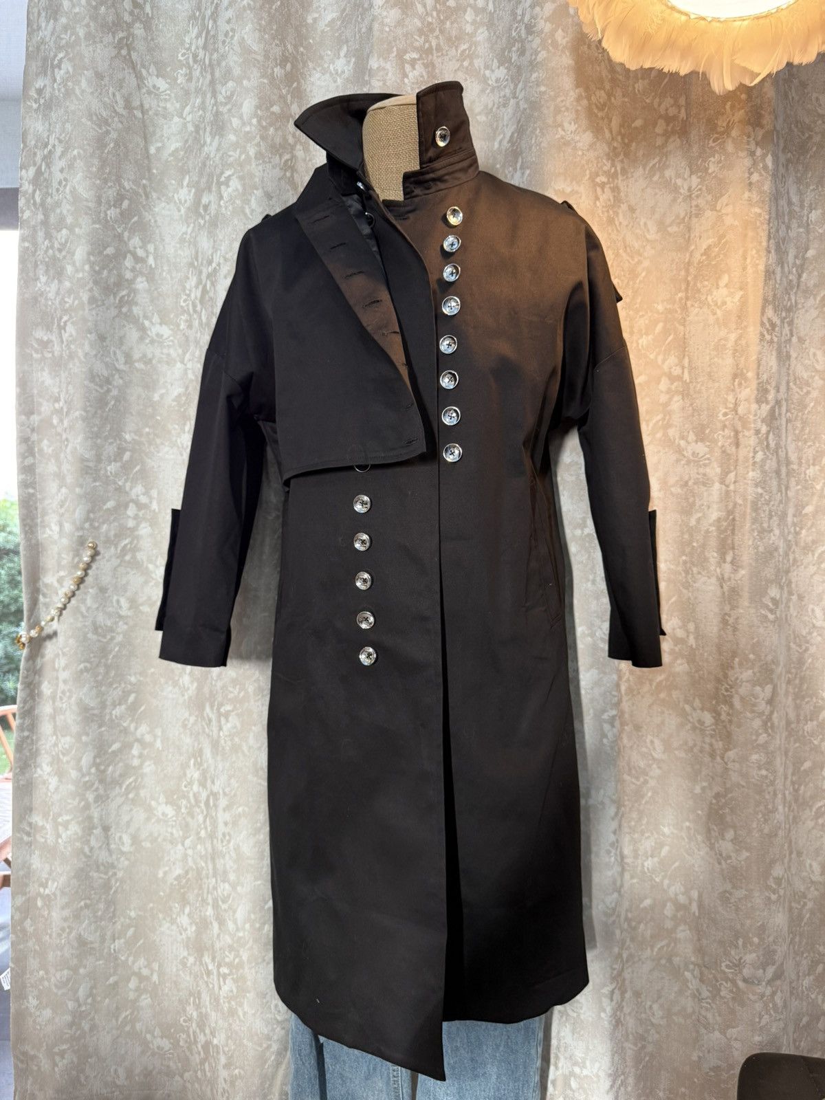 Other Gothic Military-Style Black Trench Coat – Bold Statement Size US L / EU 52-54 / 3 - 2 Thumbnail