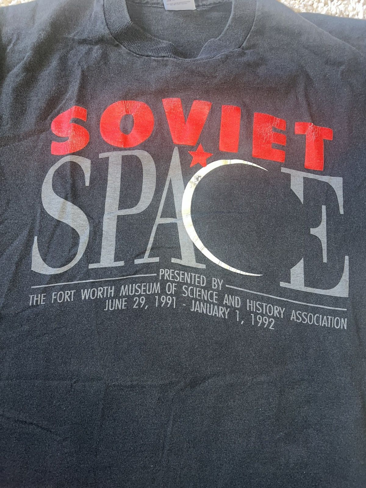 Vintage 1991 Soviet Space Tee (fits like a S-M) Size US L / EU 52-54 / 3 - 2 Thumbnail