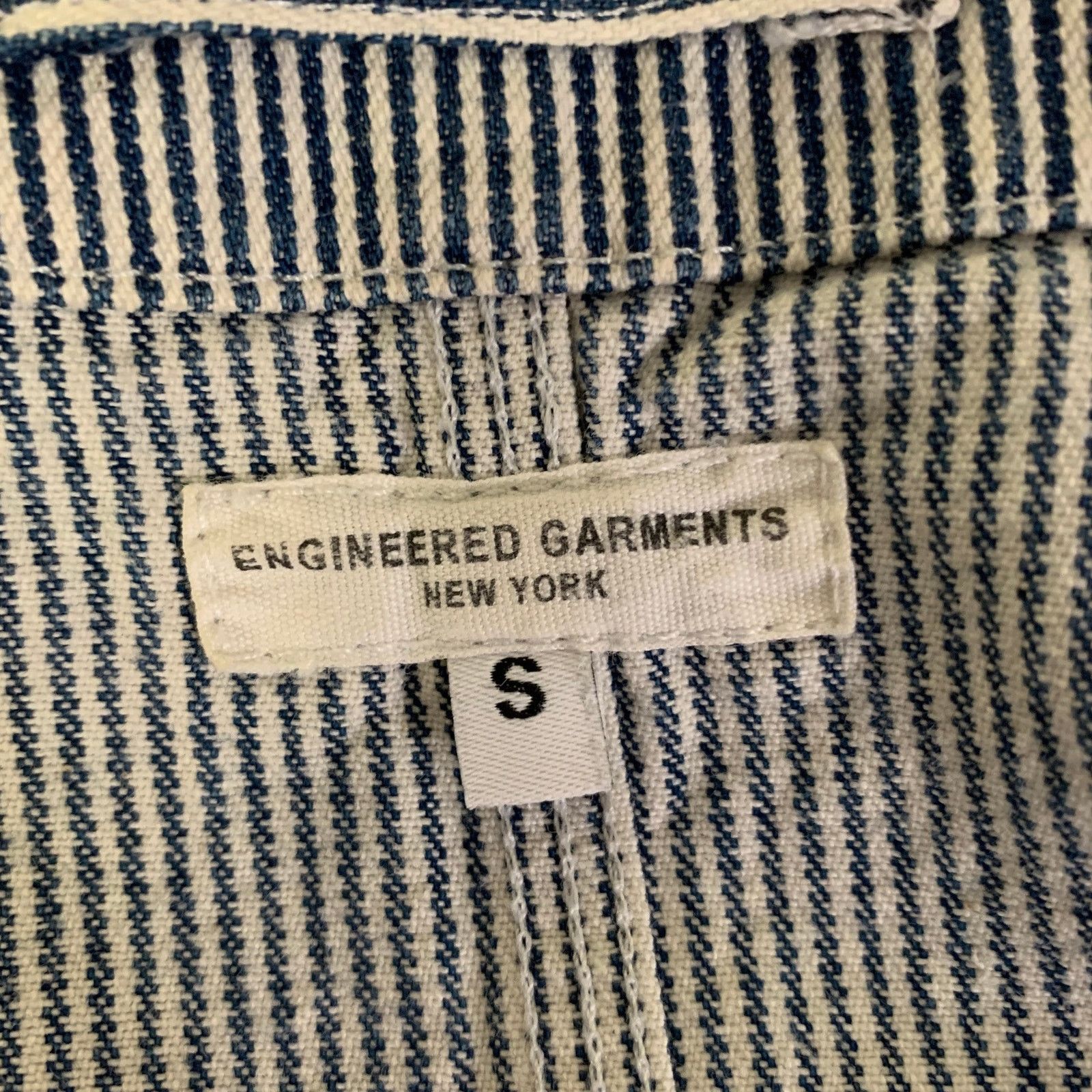 Engineered Garments ENGINEERED GARMENTS S White Blue Stripe Cotton Hooded Jacket Size US S / EU 44-46 / 1 - 7 Thumbnail