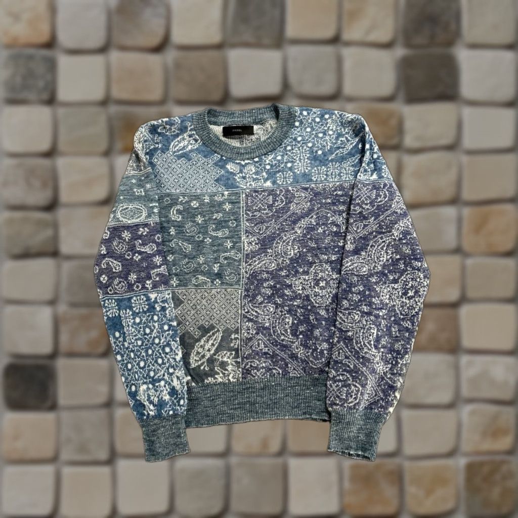 Diesel VINTAGE Diesel Sweater Womens Large Blue Linen Knit Pullover Size L / US 10 / IT 46 - 1 Thumbnail
