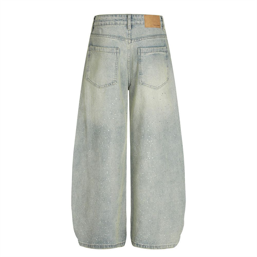 Jean Multi-pocket overalls men's punk washed distressed jeans Size US 34 / EU 50 - 2 Thumbnail
