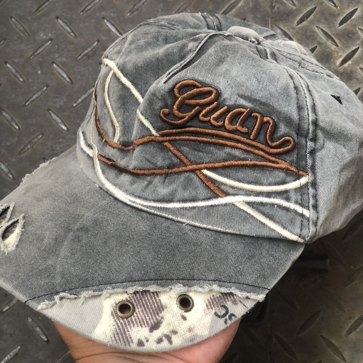 If Six Was Nine Vintage Guan Ripped Distressed Greywashed Hat Japanese Brand Size ONE SIZE - 4 Thumbnail