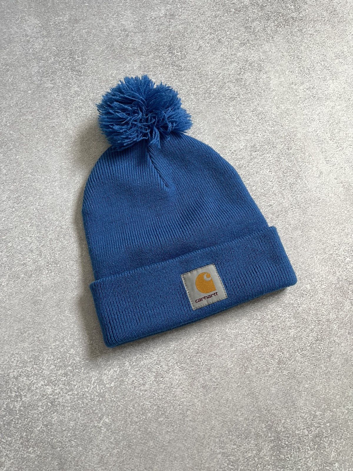 Carhartt Carhartt Bobble Pom Y2k Watch Logo Stretch Beanie Hat Size ONE SIZE - 3 Thumbnail