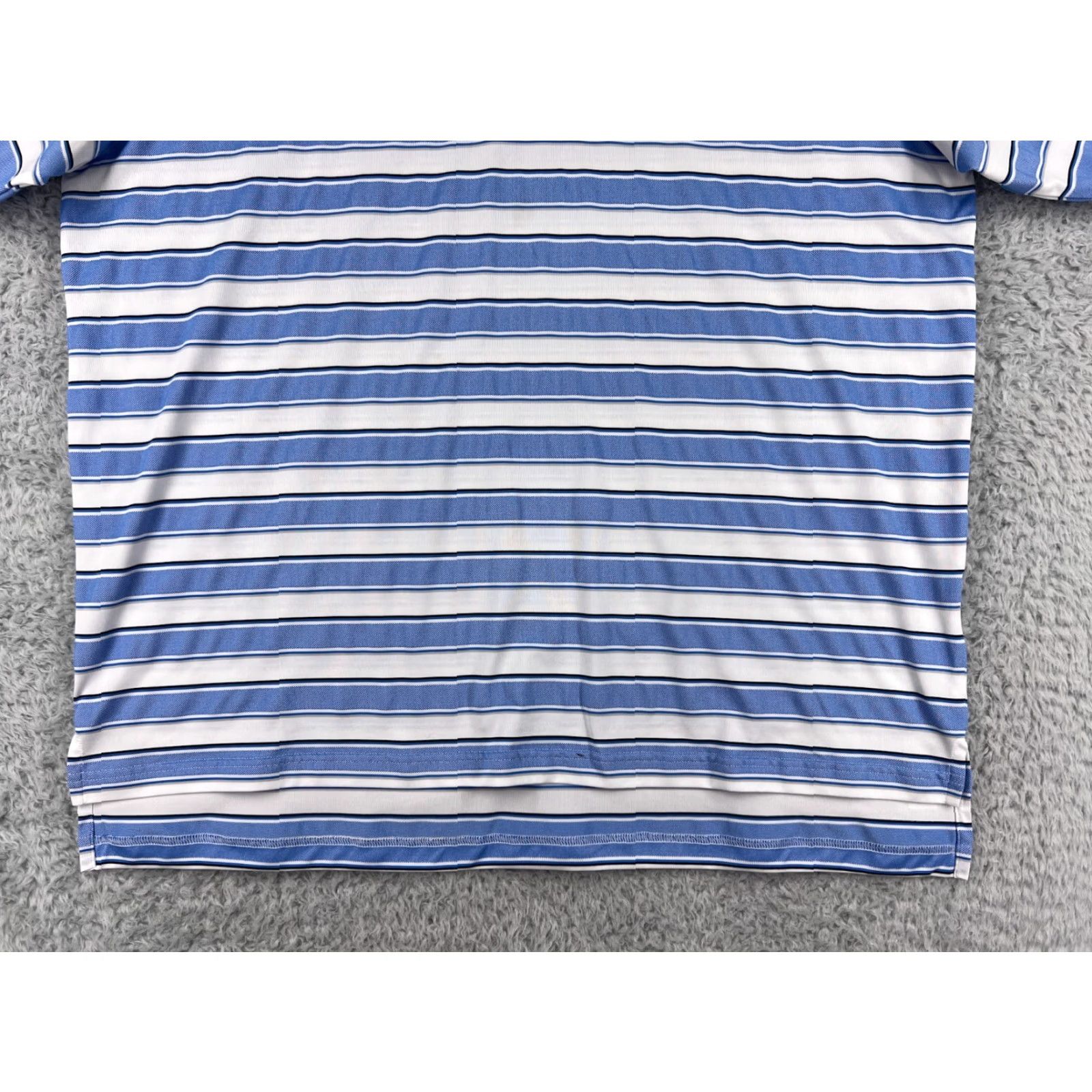 Adidas Adidas Polo Shirt Mens XL Blue Striped 100% Polyester Golf Polo Shirt Size US XL / EU 56 / 4 - 5 Thumbnail