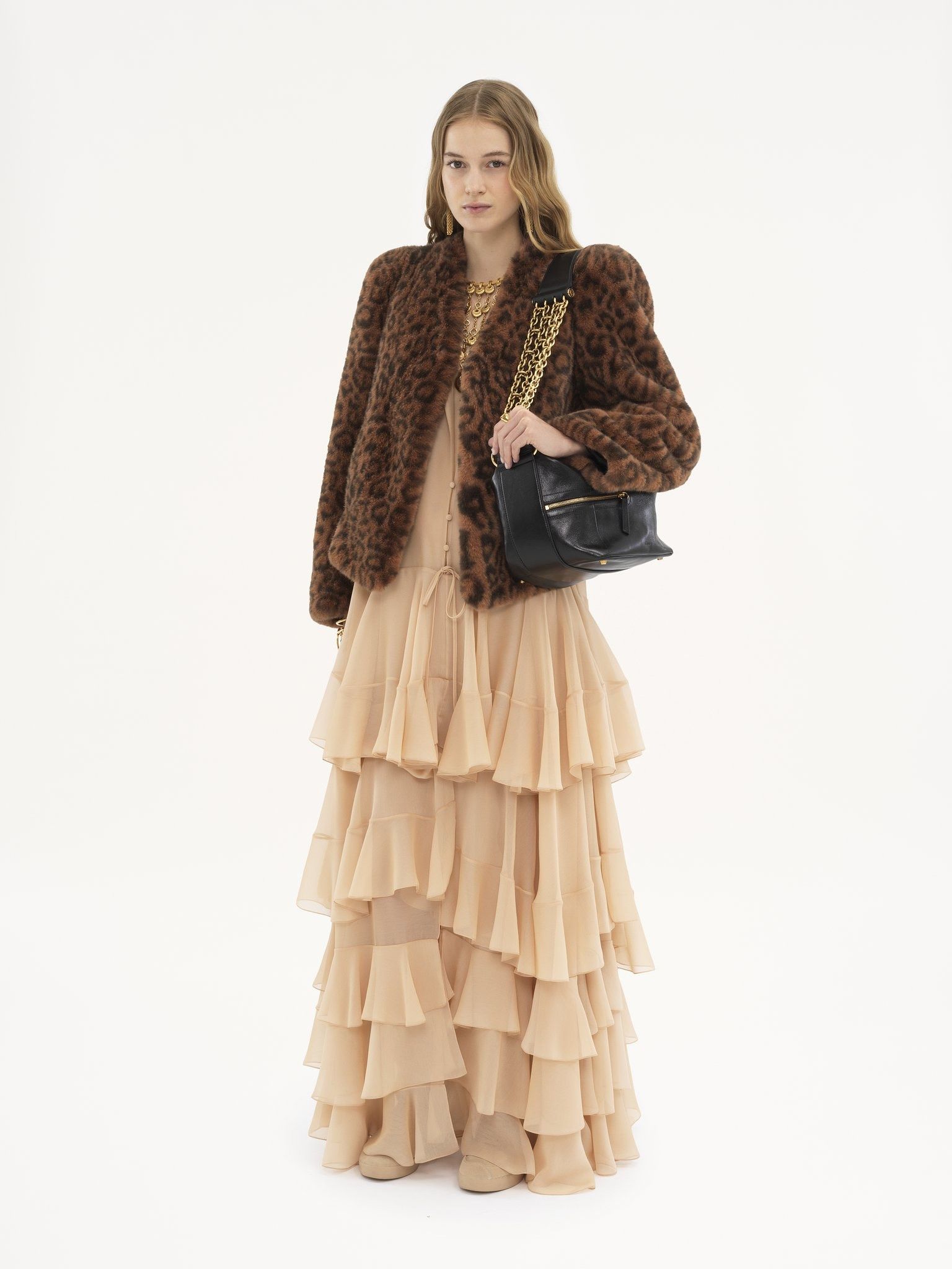 Chloe o1loc1c11125 Faux Fur Boxy Jacket in Brown Size XS / US 0-2 / IT 36-38 - 2 Thumbnail