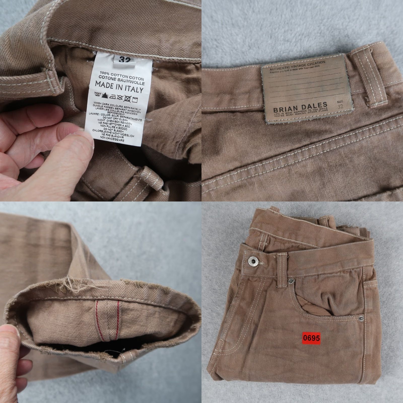 Brian Dales Brian Dales Denim Jeans Brown Men’s 32 Regular 5-Pocket Style Straight Italy Vintage? Size US 32 / EU 48 - 8 Thumbnail