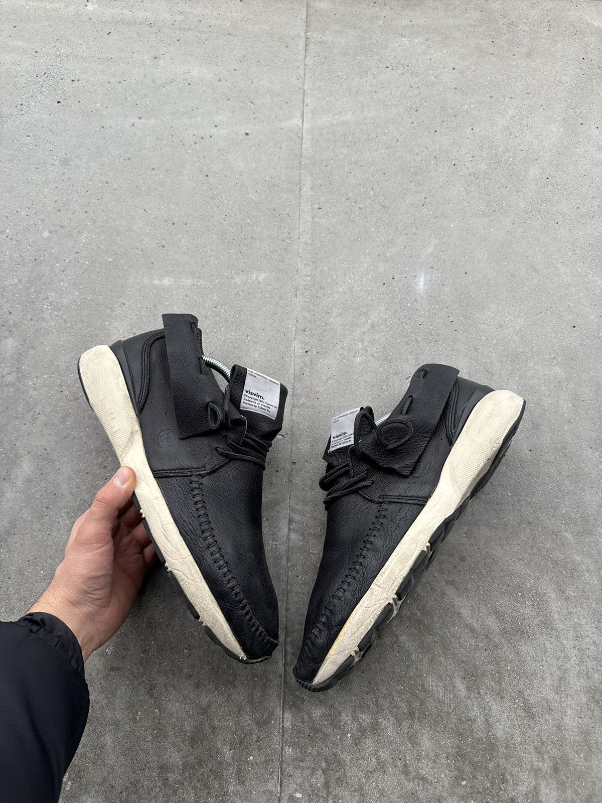 Visvim Visvim FBT Shaman-Folk Black leather sneakers rare japanese Size US 12 / EU 45 - 2 Thumbnail