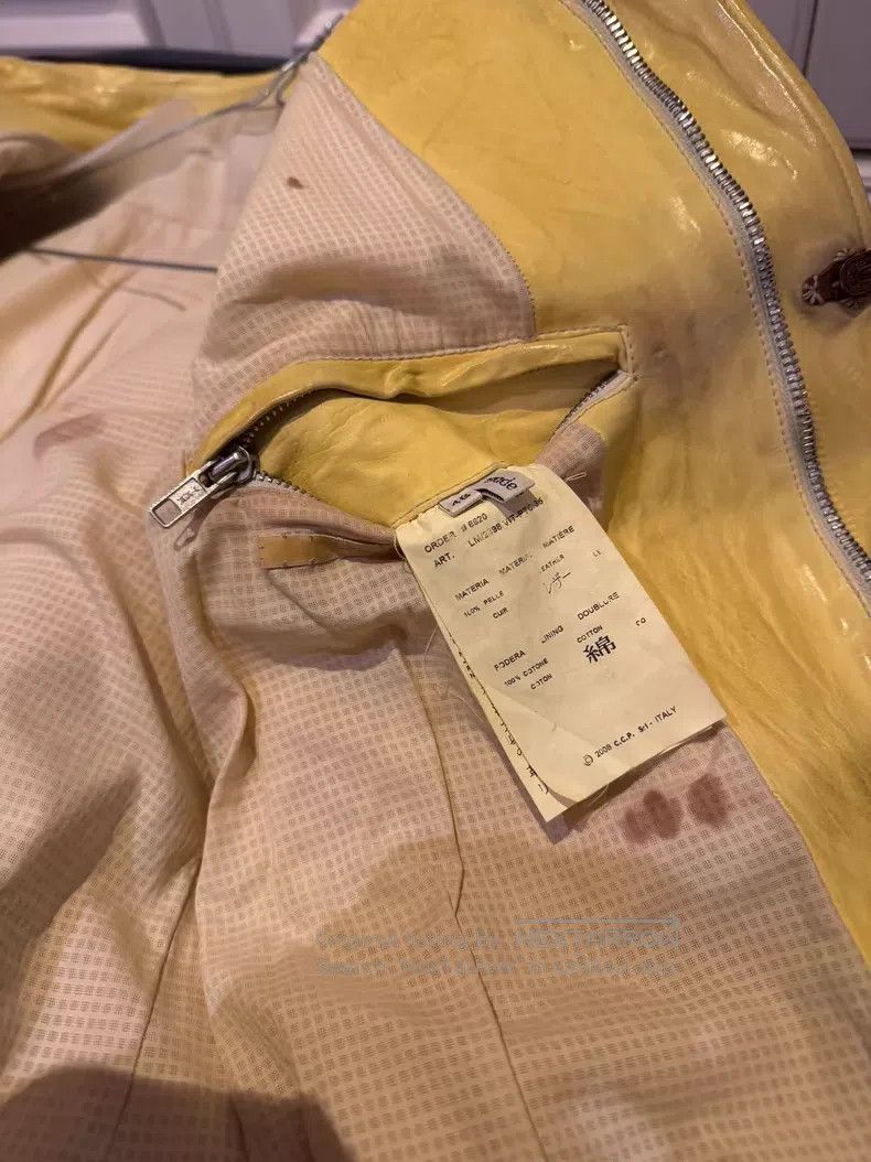 Carol Christian Poell Carol Christian Poell Limited Edition Yellow Leather Jacke Size US M / EU 48-50 / 2 - 2 Thumbnail