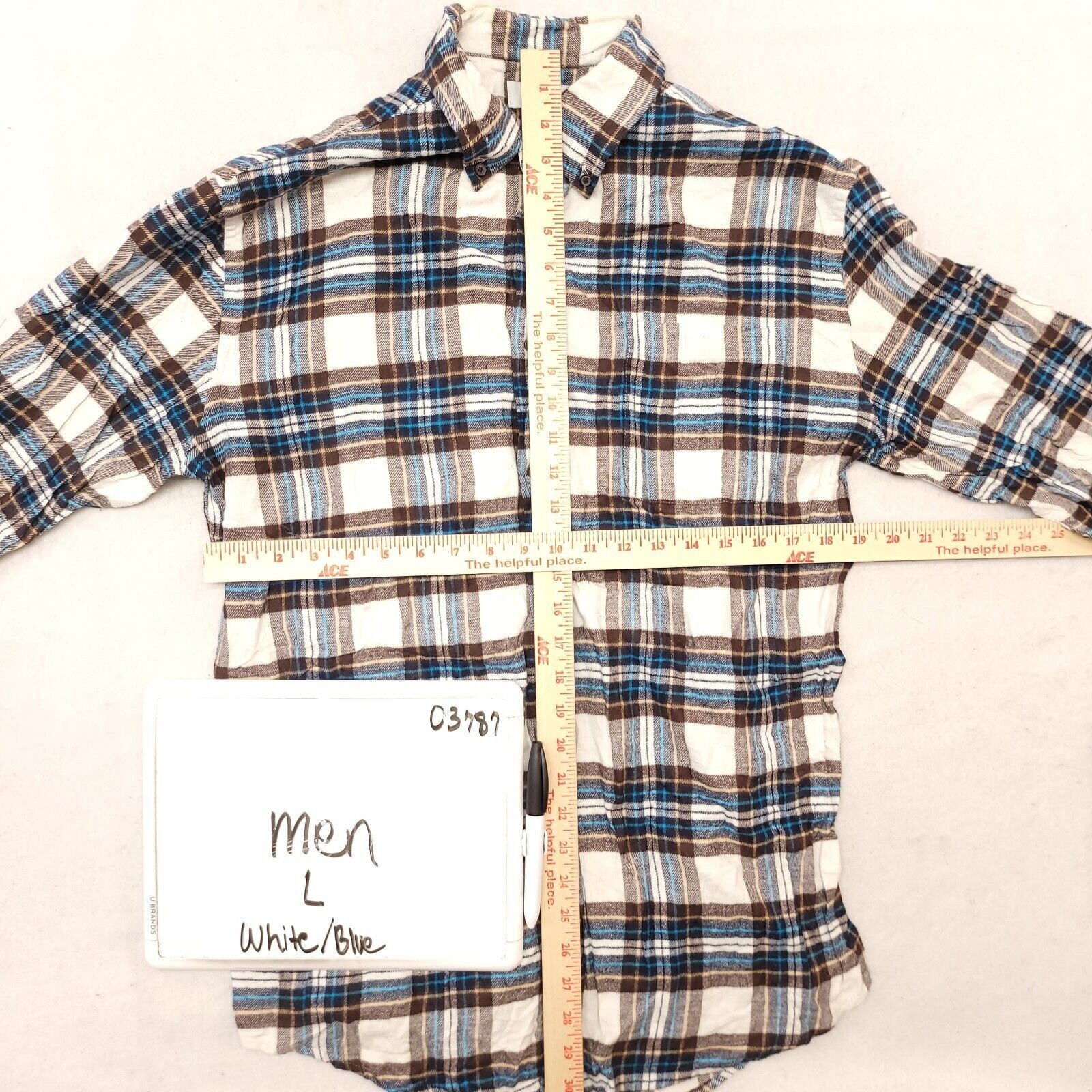 Croft & Barrow Croft & Barrow Tartan Flannel Button Shirt Mens Size L White Size US L / EU 52-54 / 3 - 6 Thumbnail
