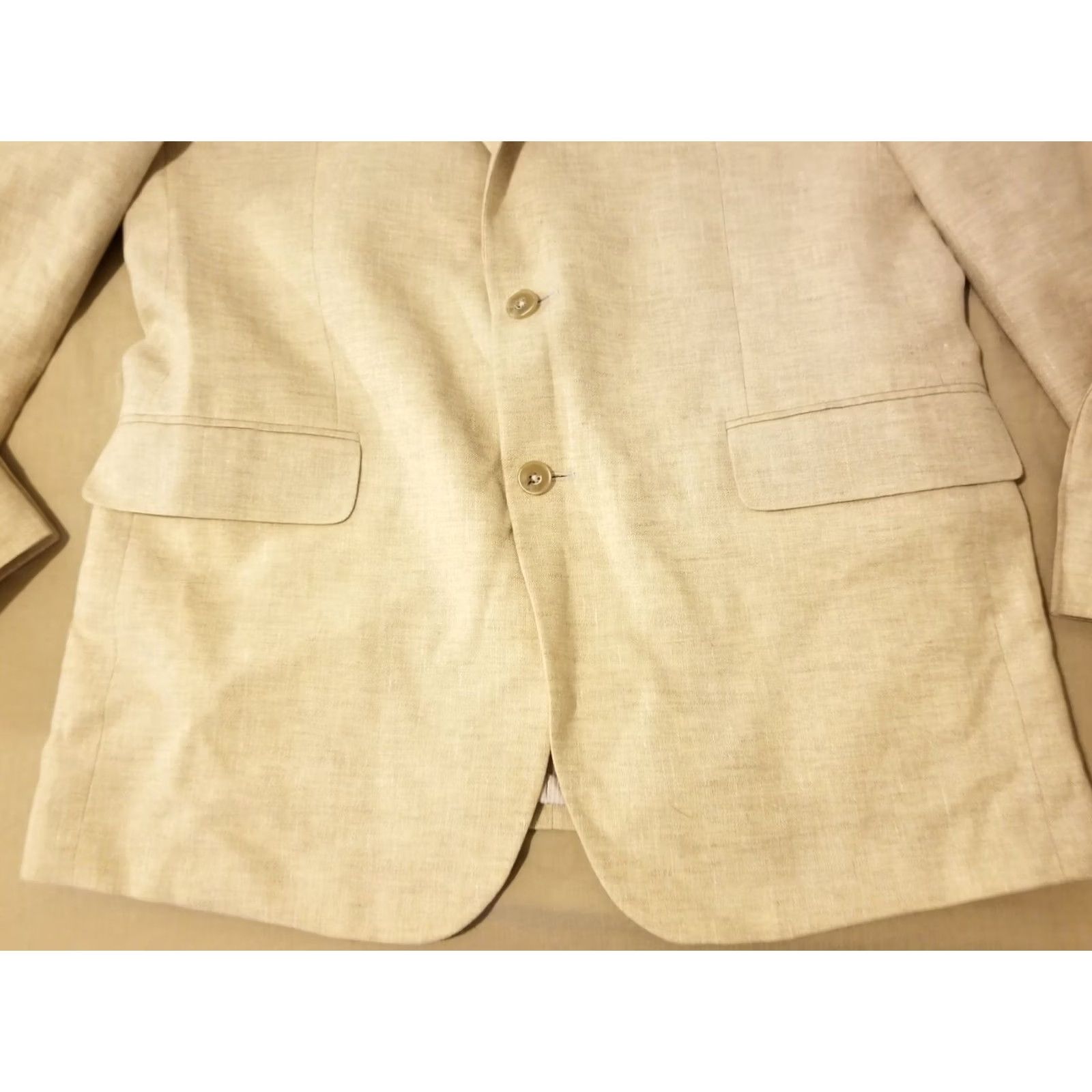 Jos. A. Bank VINTAGE Jos. A. Bank Blazer 3-in-1 Linen Wool Jacket Mens 40R Khaki Beige Lining Linen Wool 40 Mens Blazer Size 40R - 6 Thumbnail