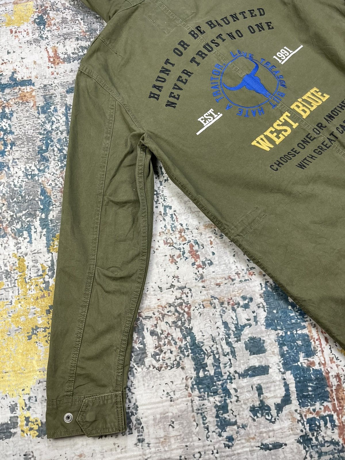 Pull & Bear Pull & Bear West Blue Big Logo Military Type Parka Size US L / EU 52-54 / 3 - 3 Thumbnail