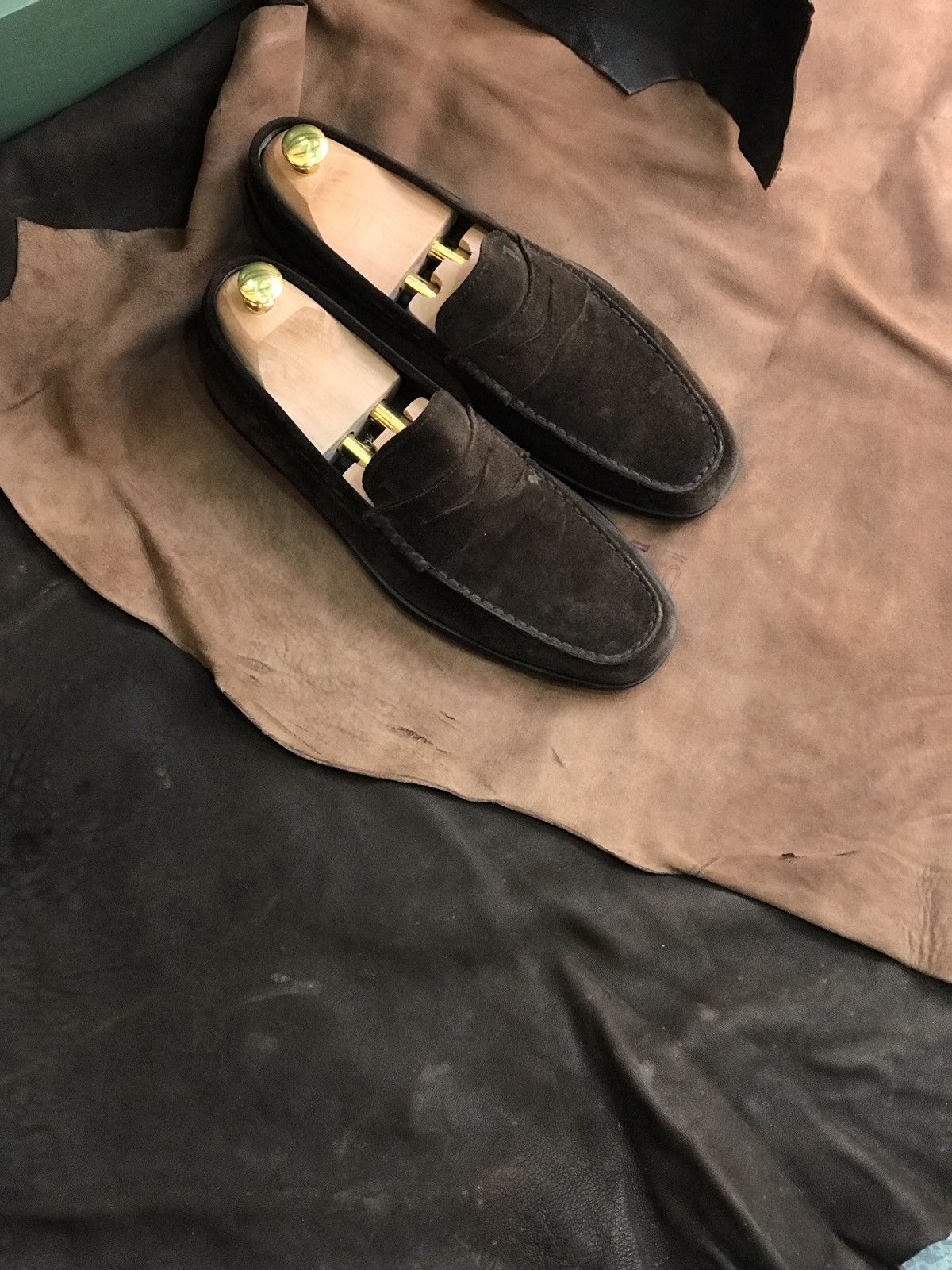image of Tods Tod's Driving Loafers In Dark Brown Suede in Chocolate Brown, Men's (Size 6.5)