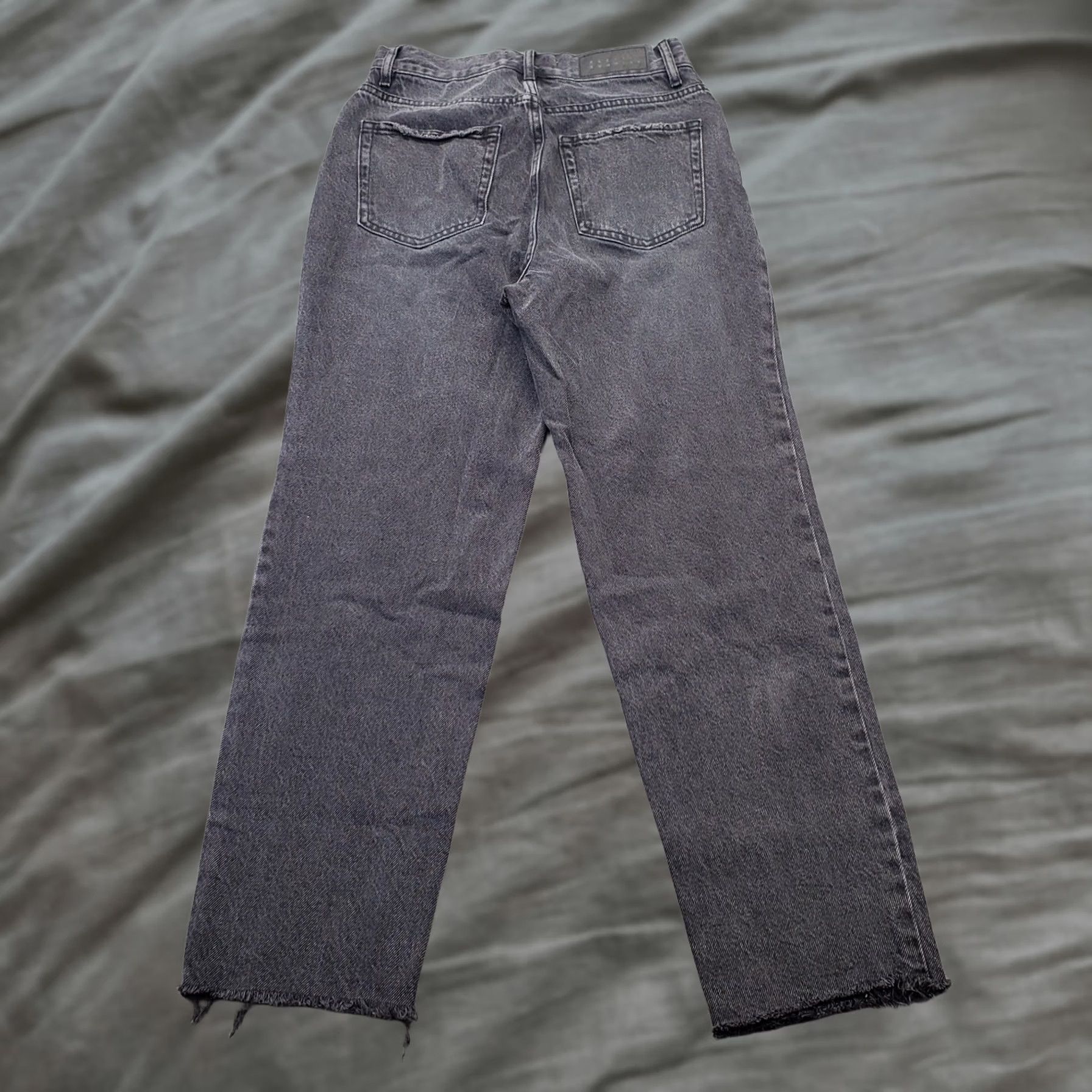 Pacsun PacSun Straight Jeans Womens 26 Black Denim Stretch Raw Hem High Rise Dark Wash Jeans Size 26" / US 2 / IT 38 - 1 Thumbnail