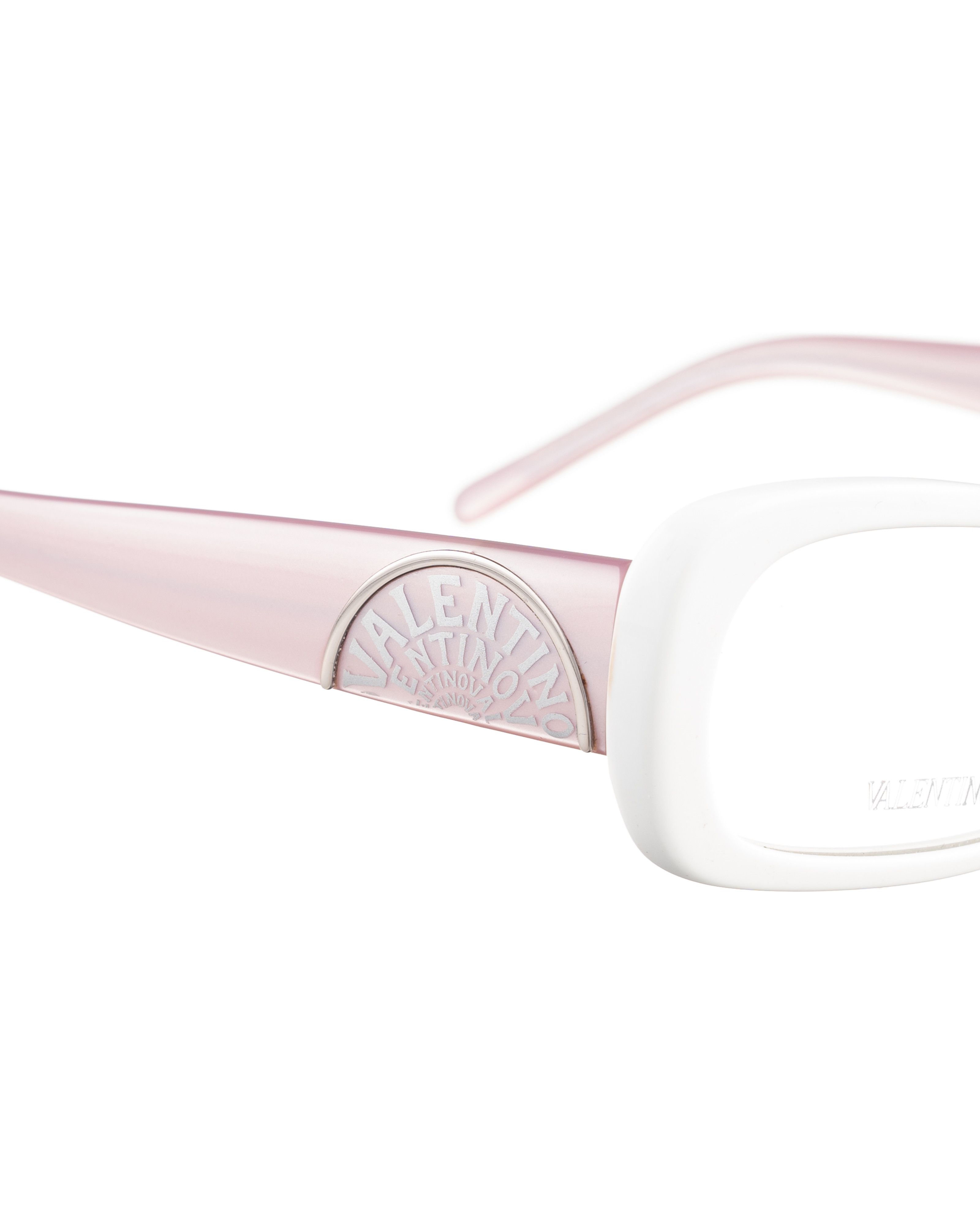 Valentino 00s Baby Pink & White Plastic Glasses