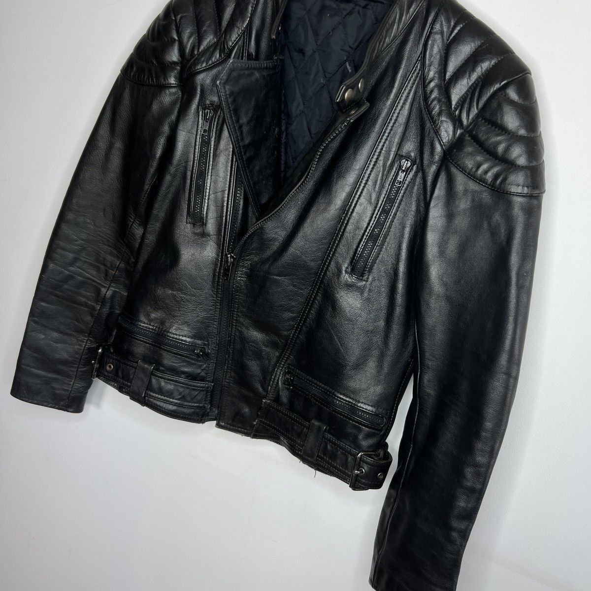 Vintage Moto Vintage Racing Leather Jacket Ramones Biker 90s Punk Size US M / EU 48-50 / 2 - 2 Thumbnail