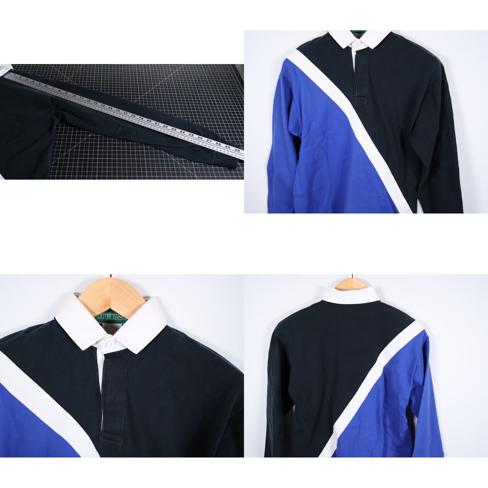 Vintage VINTAGE Outer Banks Rugby Shirt Men's M Blue Striped Polo Long Sleeve Collared Preppy 90s Size US M / EU 48-50 / 2 - 8 Thumbnail