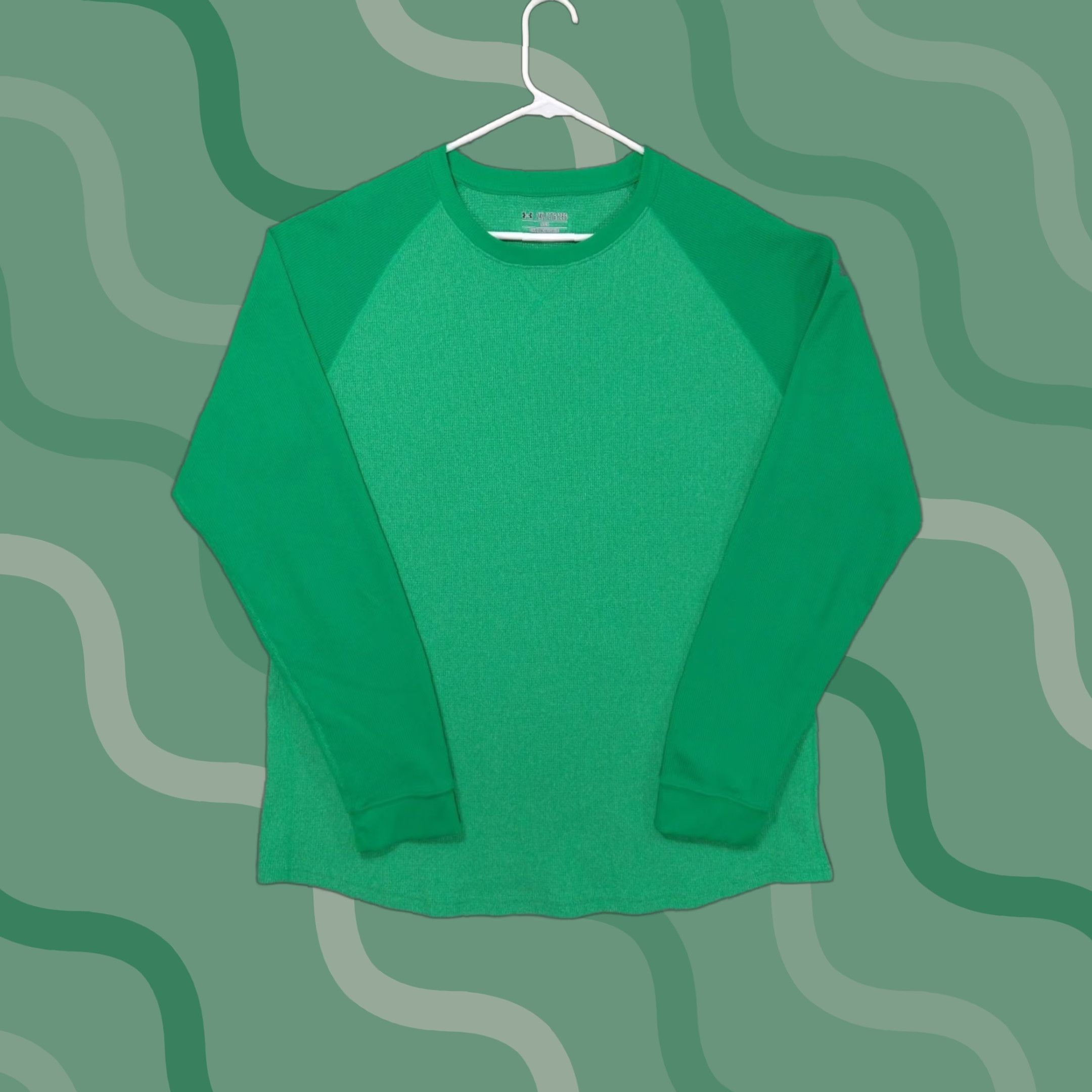 Under Armour Under Armour Shirt Mens 2XL Green Thermal Waffle Knit Crew Neck Pullover Casual / Activewear / Regular / Green / Under Armour / Mens Size US XXL / EU 58 / 5 - 1 Thumbnail