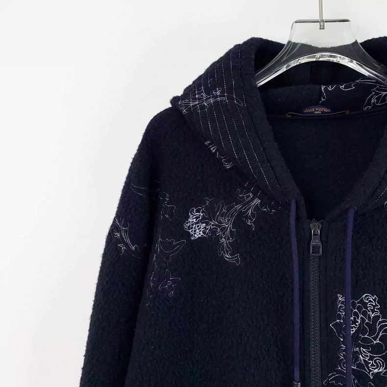 Louis Vuitton Louis Vuitton Navy floral embroidered cotton hooded drawst Size US S / EU 44-46 / 1 - 3 Thumbnail