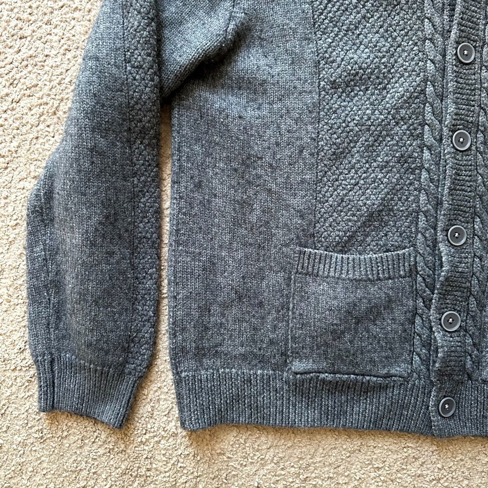 Vintage 7 Diamonds Womens 2XL Cardigan Sweater Grey Long Sleeve Wool Blend Button Up Size XXL / US 16-18 / IT 52-54 - 5 Thumbnail