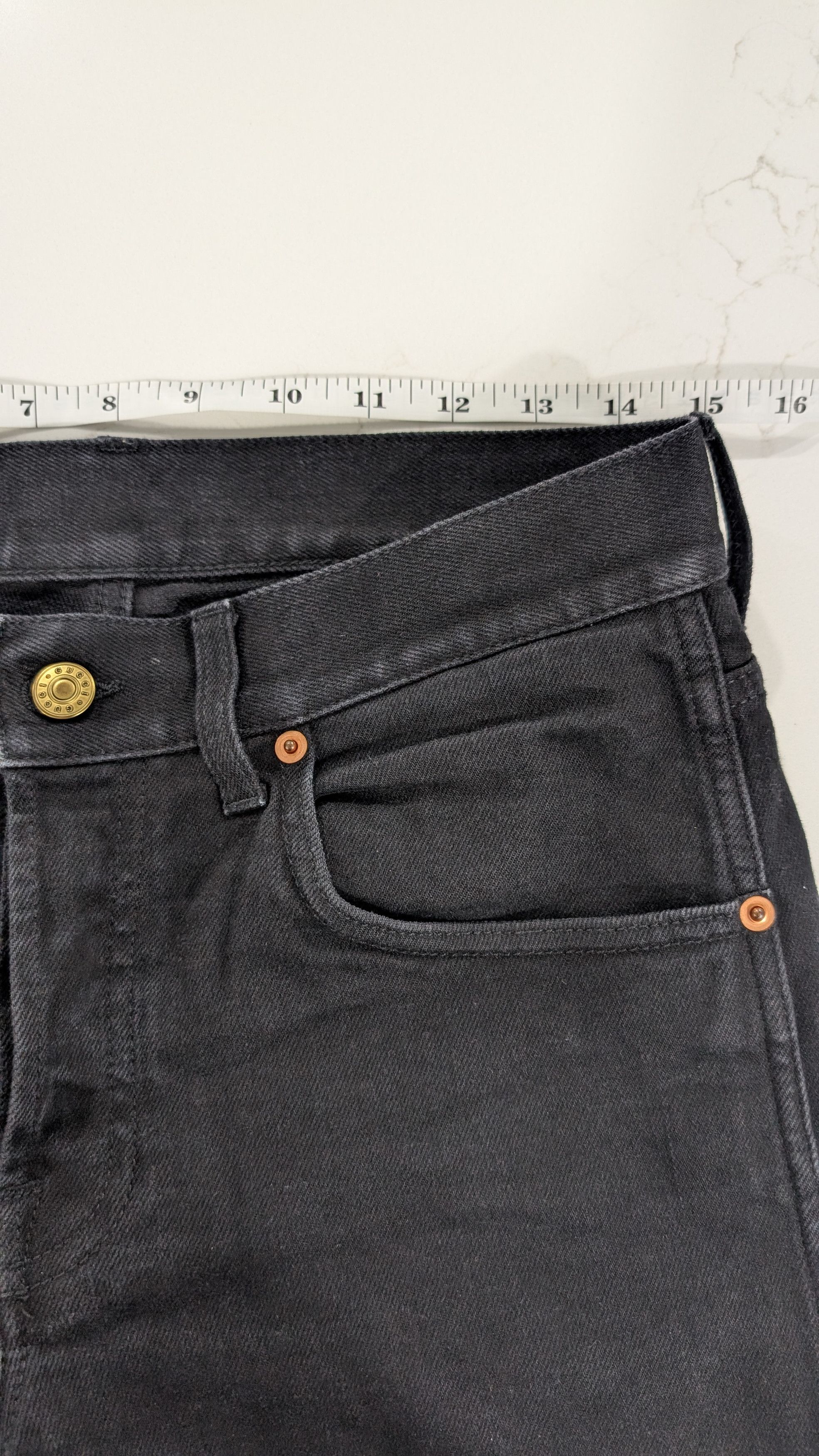 Gucci Gucci Men's Black Denim Skinny Jeans Size 30 Red Script Size US 30 / EU 46 - 12 Thumbnail