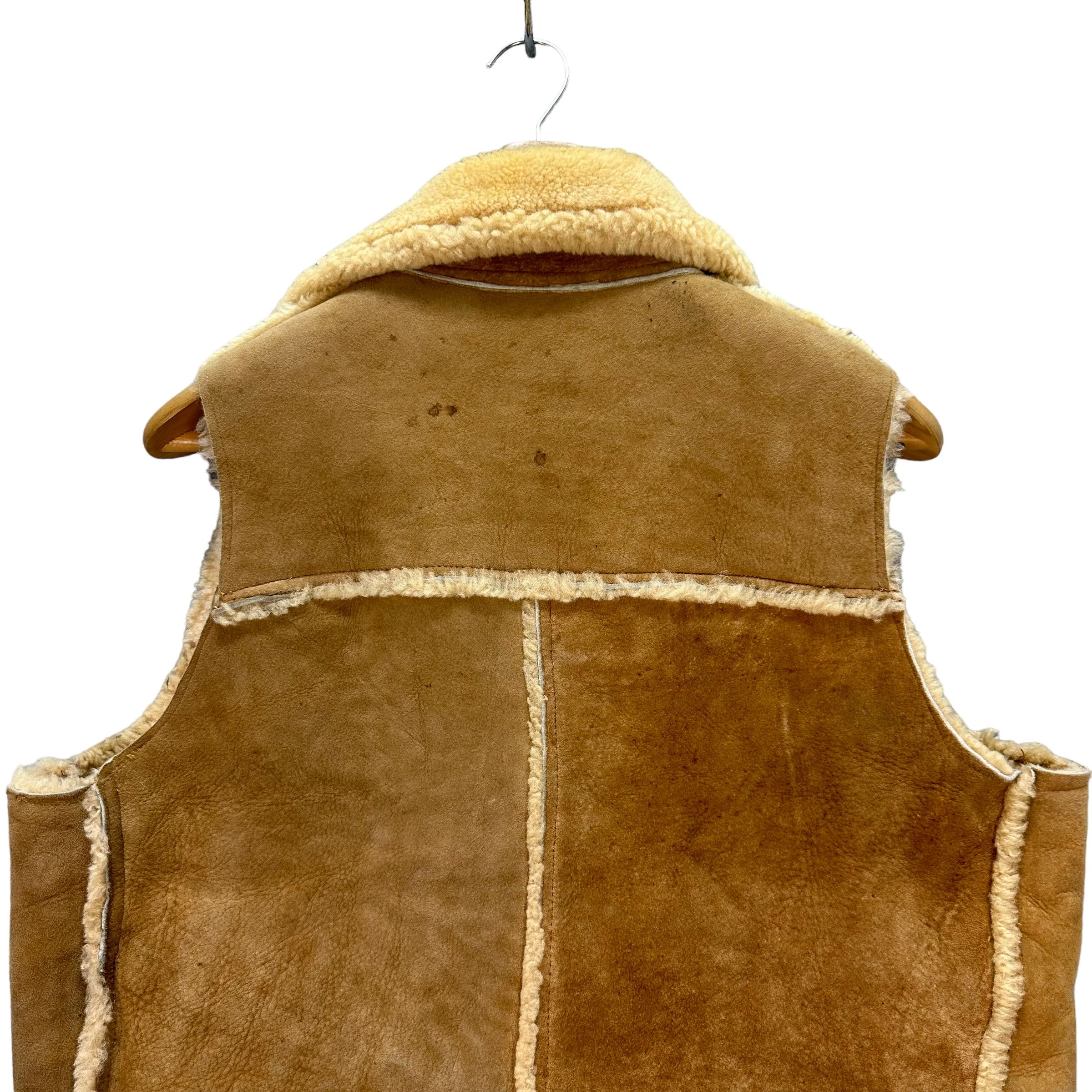 Vintage VINTAGE SHEARLING SUEDE LEATHER VEST #7585-155 Size US M / EU 48-50 / 2 - 8 Thumbnail