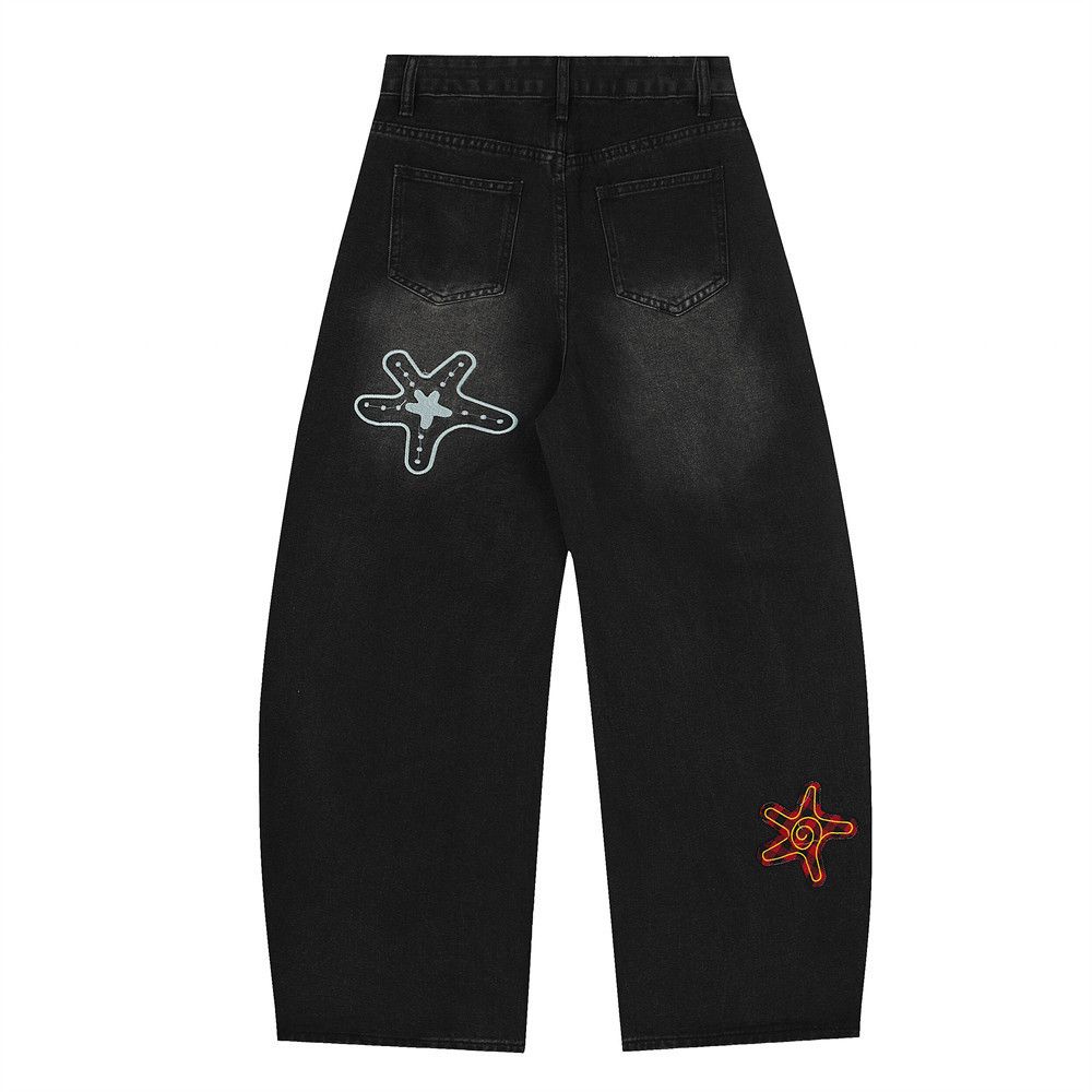 Vintage Men's embroidered lettering distressed scimitar jeans Size US 32 / EU 48 - 2 Thumbnail