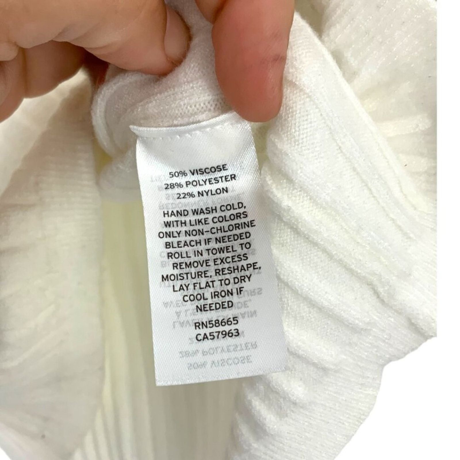 Other Halogen Ribbed Scoop Neck Sweater Ivory Medium NWT $79 MSRP Size M / US 6-8 / IT 42-44 - 6 Thumbnail