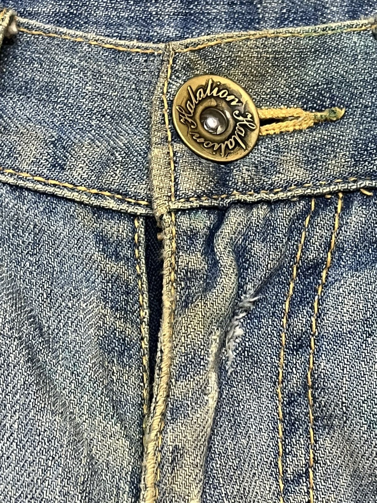 Japanese Brand Vintage Kalalion Mudwash Carpenter Buckle Belt Denim Size US 31 - 10 Thumbnail