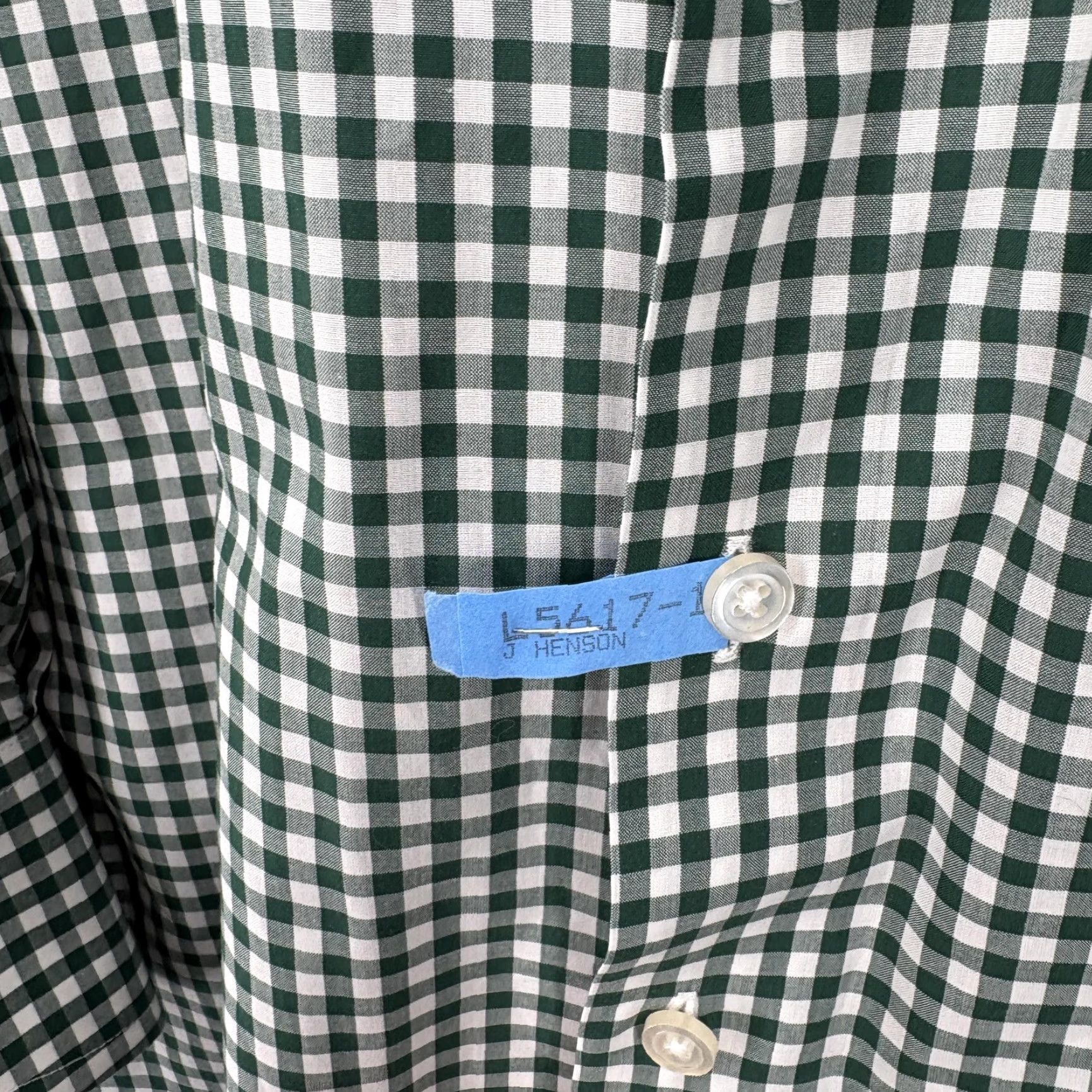 Proper Cloth Proper Cloth Shirt Mens 3XL Green White Gingham Button Long Sleeve Cotton Shirt Size US XXL / EU 58 / 5 - 4 Thumbnail