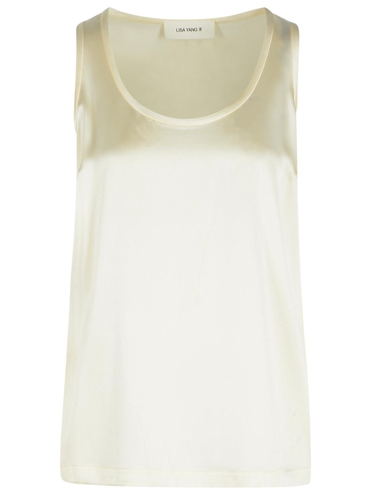 LISA YANG 'Scoop' Ivory Silk Tank Top