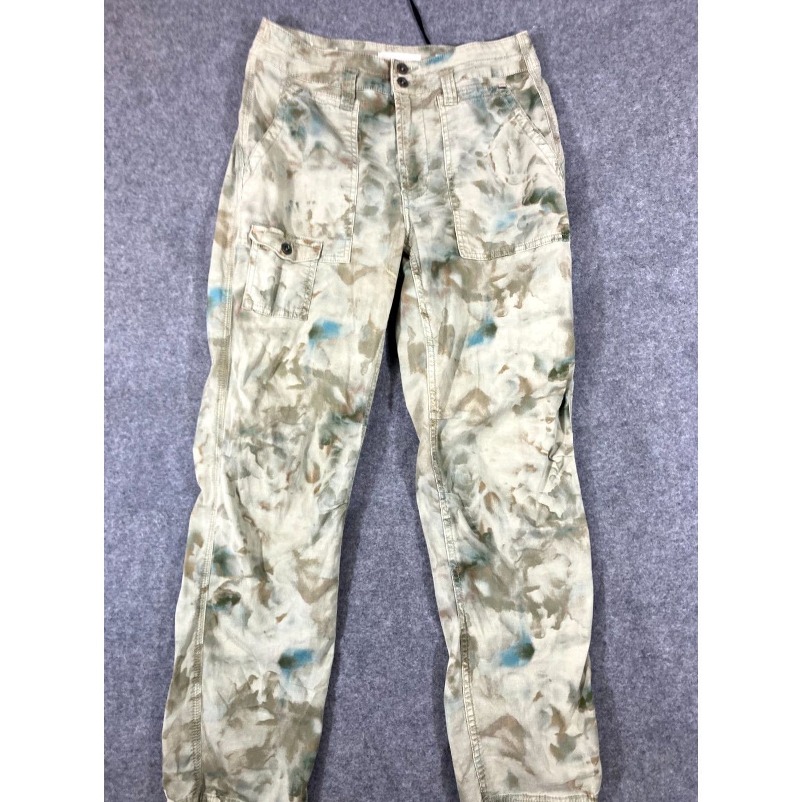 Anthropologie Anthropologie The Wanderer Cargo Pants Womens 27 Khaki Green Tie-Dye Utility Pockets Bohemian Outdoor Size 27" / US 4 / IT 40 - 3 Thumbnail