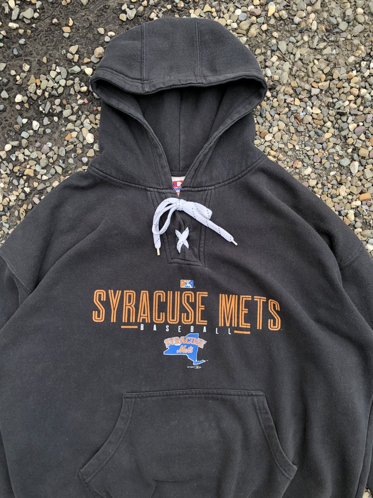 MLB × Vintage 2019 Syracuse Mets Minor League Baseball Hooded Sweatshirt Size US XXL / EU 58 / 5 - 3 Thumbnail