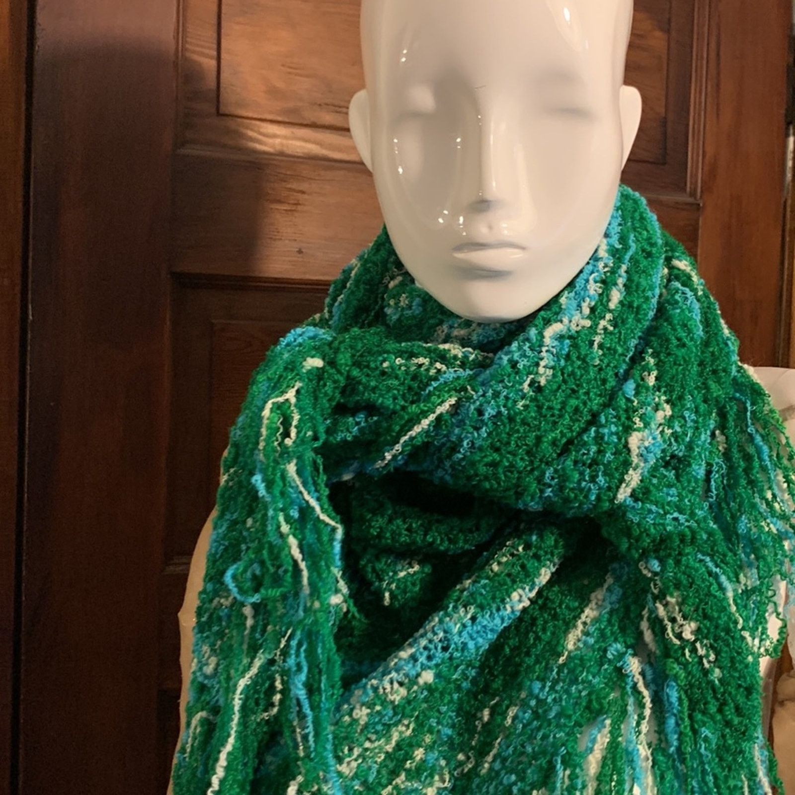 Handmade Handmade knit crochet bouclé shawl scarf wrap PONCHO Size ONE SIZE - 12 Thumbnail
