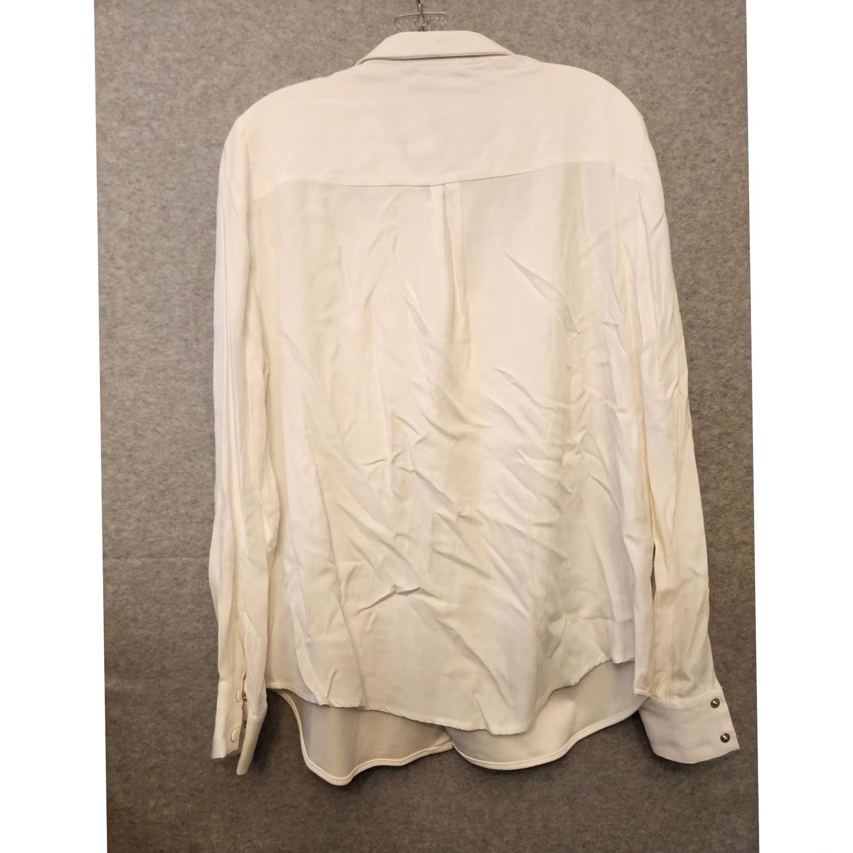 Vintage Dolce Cabo Shirts Womens XL Long Sleeve Pearl Snap Cream Casual Puff Sleeves Button-Up Knit Solid Basic Style Ladies Size XL / US 12-14 / IT 48-50 - 2 Thumbnail