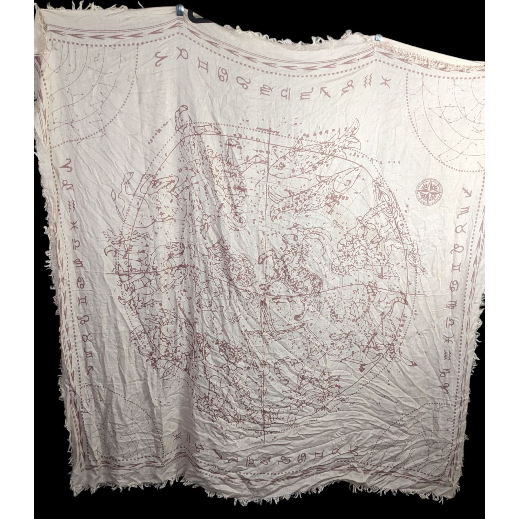 Bcbgmaxazria BCBGMaxAzria Bare Pink Constellation Print Scarf Wrap Size ONE SIZE - 1 Thumbnail