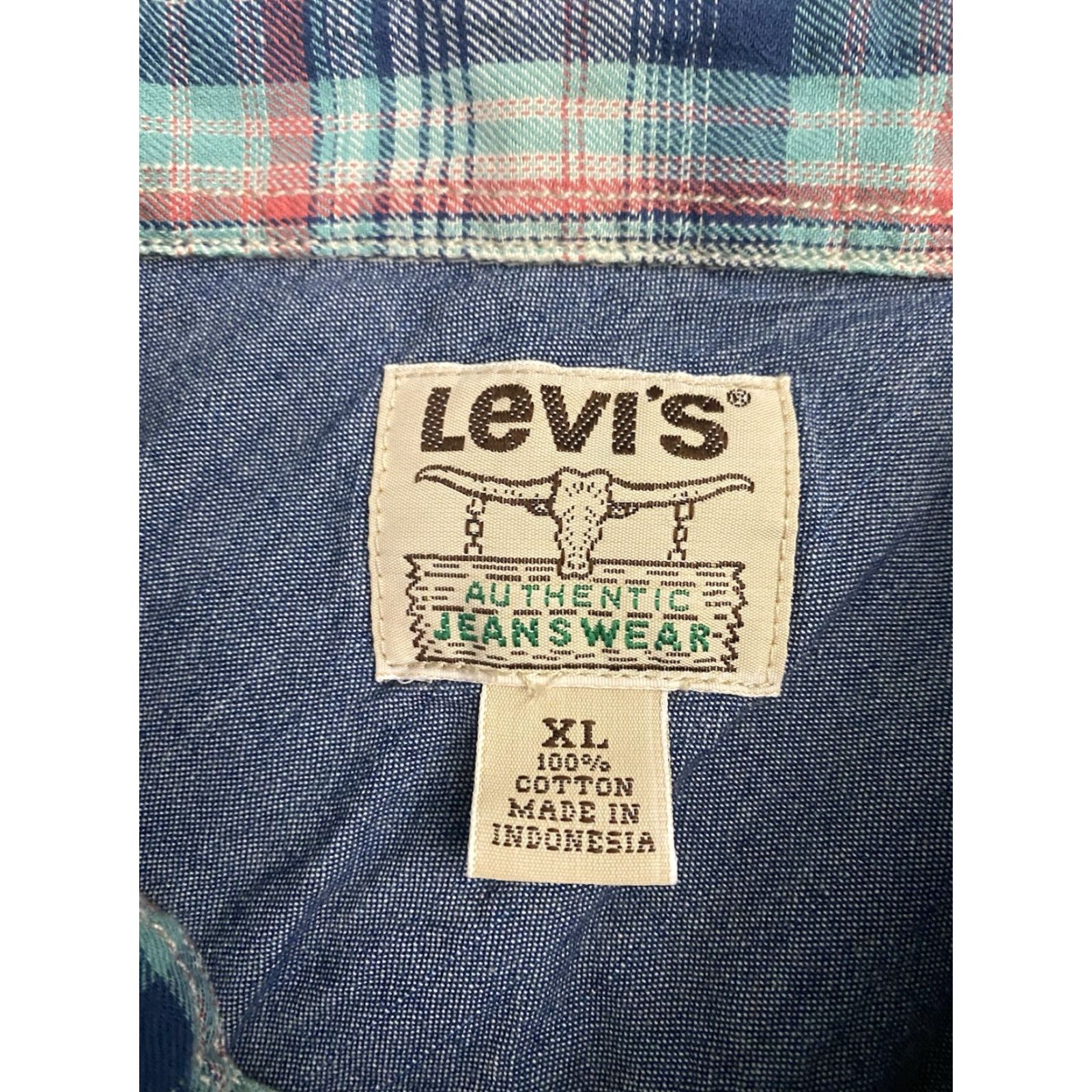 Levi's VINTAGE Levi’s Authentic Jeans Wear L/S Pearl Snap Blue Plaid Men’s XL NEW NWT Size US 36 / EU 52 - 6 Thumbnail