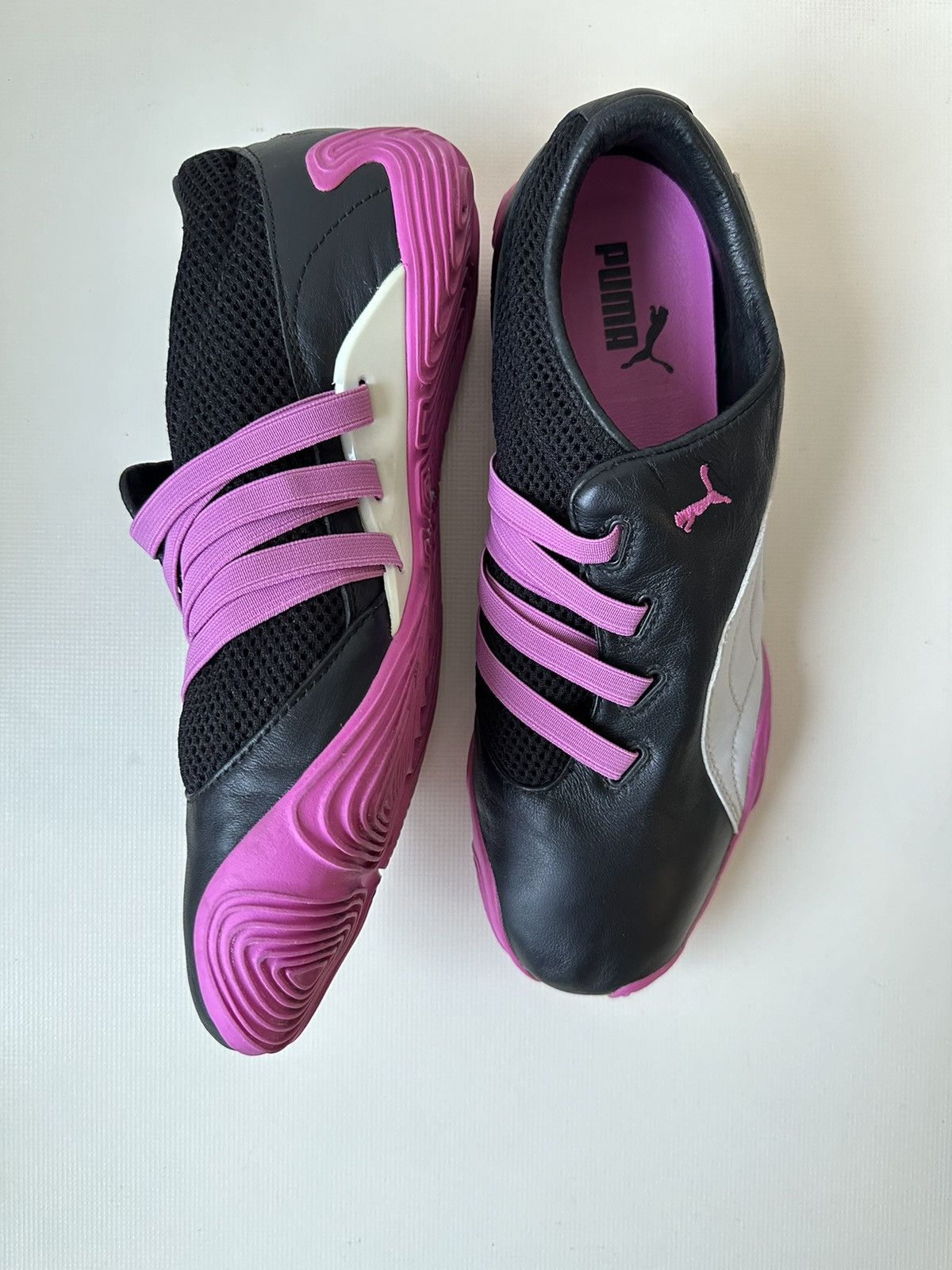 Puma Puma Slidre low pink black leather low top vintage shoes Size US 8.5 / IT 38.5 - 3 Thumbnail