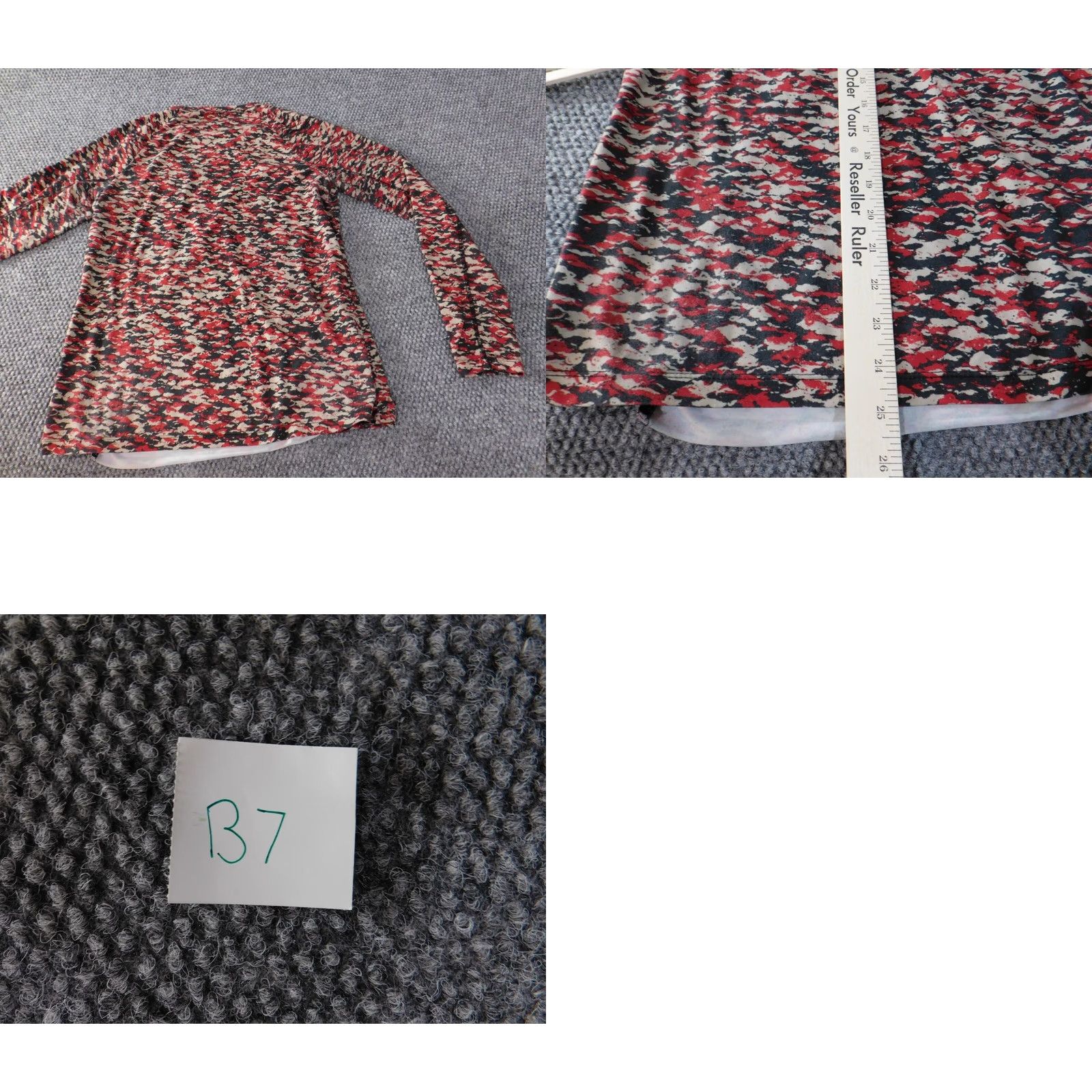Anne Klein Anne Klein Blouse Womens Medium Red Geometric Stretch Sport Top Classic Shirt Size M / US 6-8 / IT 42-44 - 8 Thumbnail