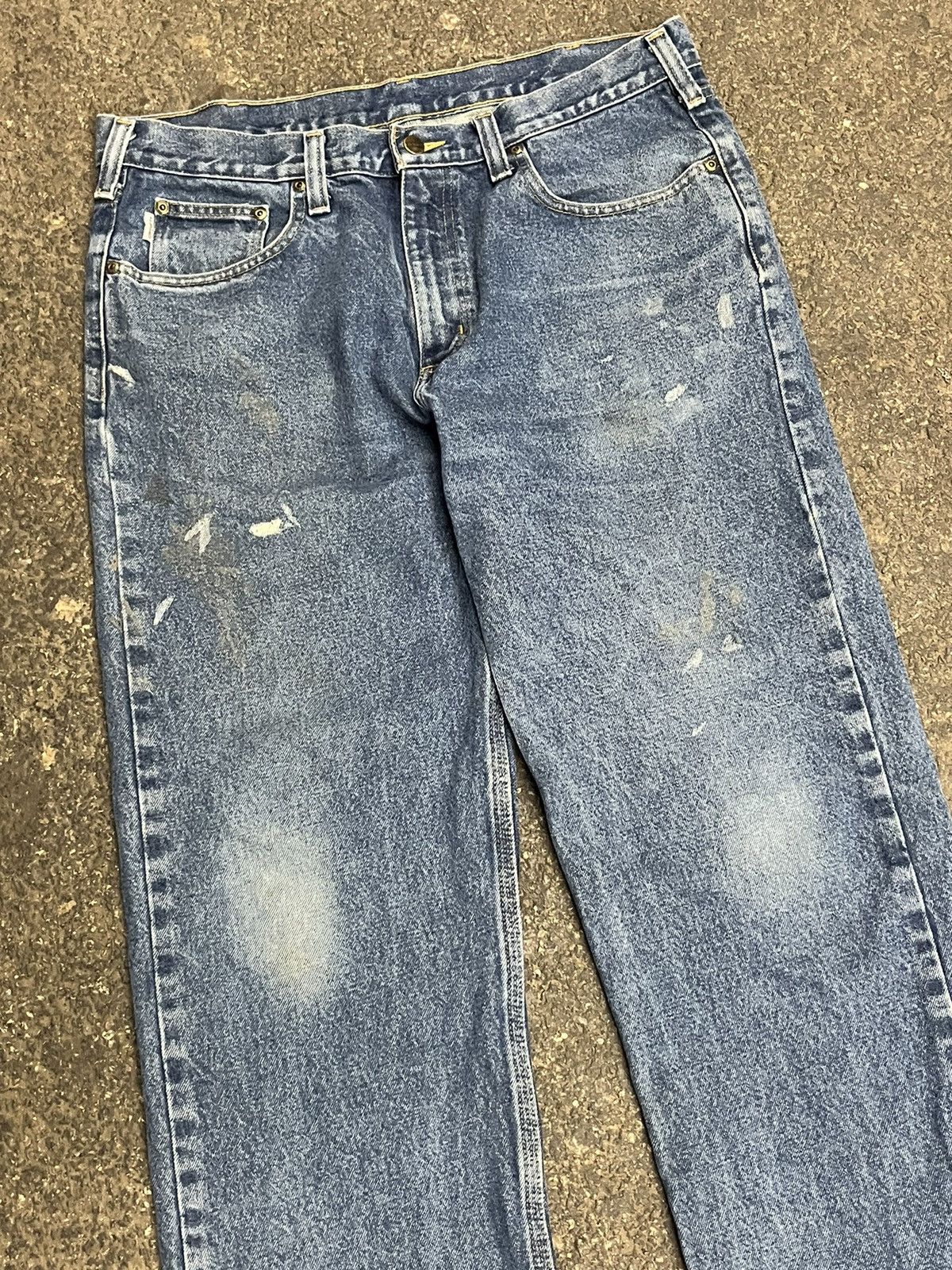 Carhartt × Vintage Carhartt baggy fit denim pants thrashed skater faded hype Size US 36 / EU 52 - 6 Thumbnail